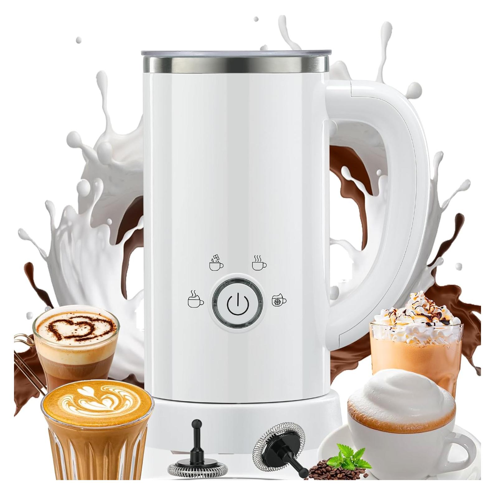 Espumador de Leche Eléctrico ATSENT 300ml Blanco 4-en-1