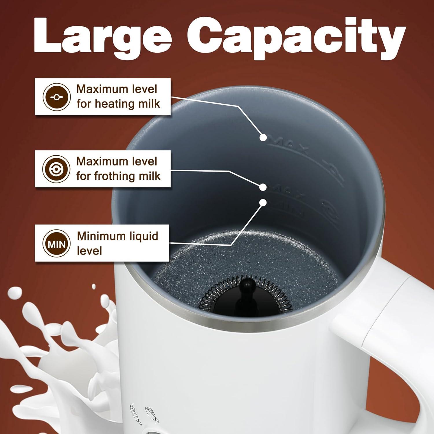 Espumador de Leche Eléctrico ATSENT 300ml Blanco 4-en-1