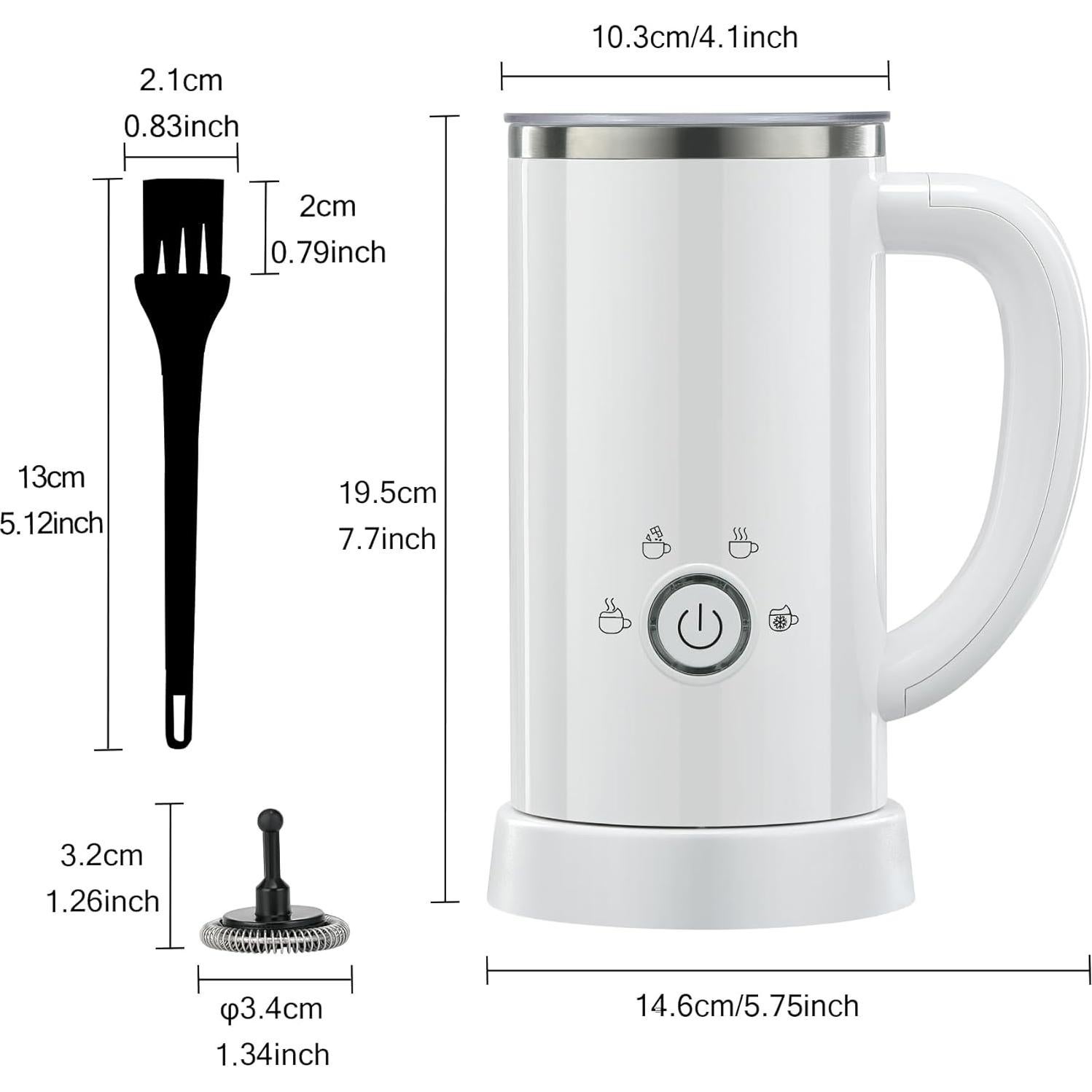 Espumador de Leche Eléctrico ATSENT 300ml Blanco 4-en-1