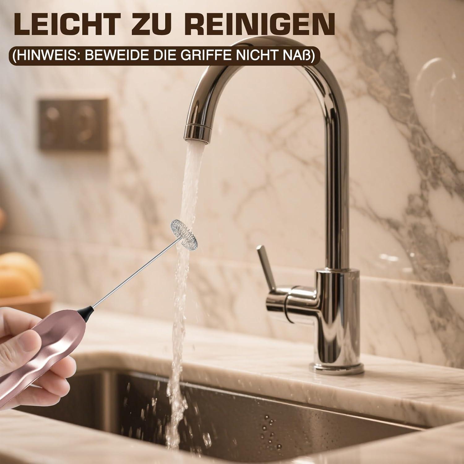 Espumador de Leche IUIRE CHN001 Oro, Batidor Acero Inoxidable