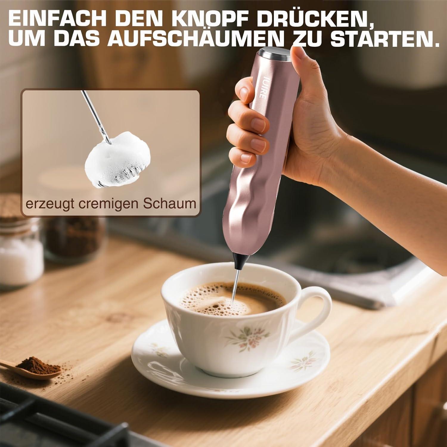 Espumador de Leche IUIRE CHN001 Oro, Batidor Acero Inoxidable