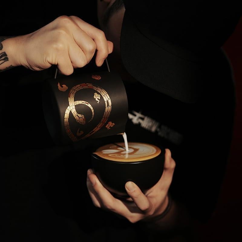 Jarra para Espumar Leche MHW-3BOMBER 450ml Negro/Oro