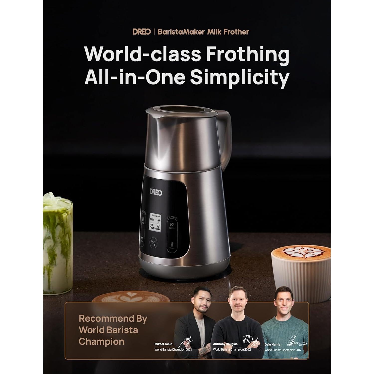 Espumador de Leche Dreo DR-KMF001 450ml Eléctrico con Pantalla LED