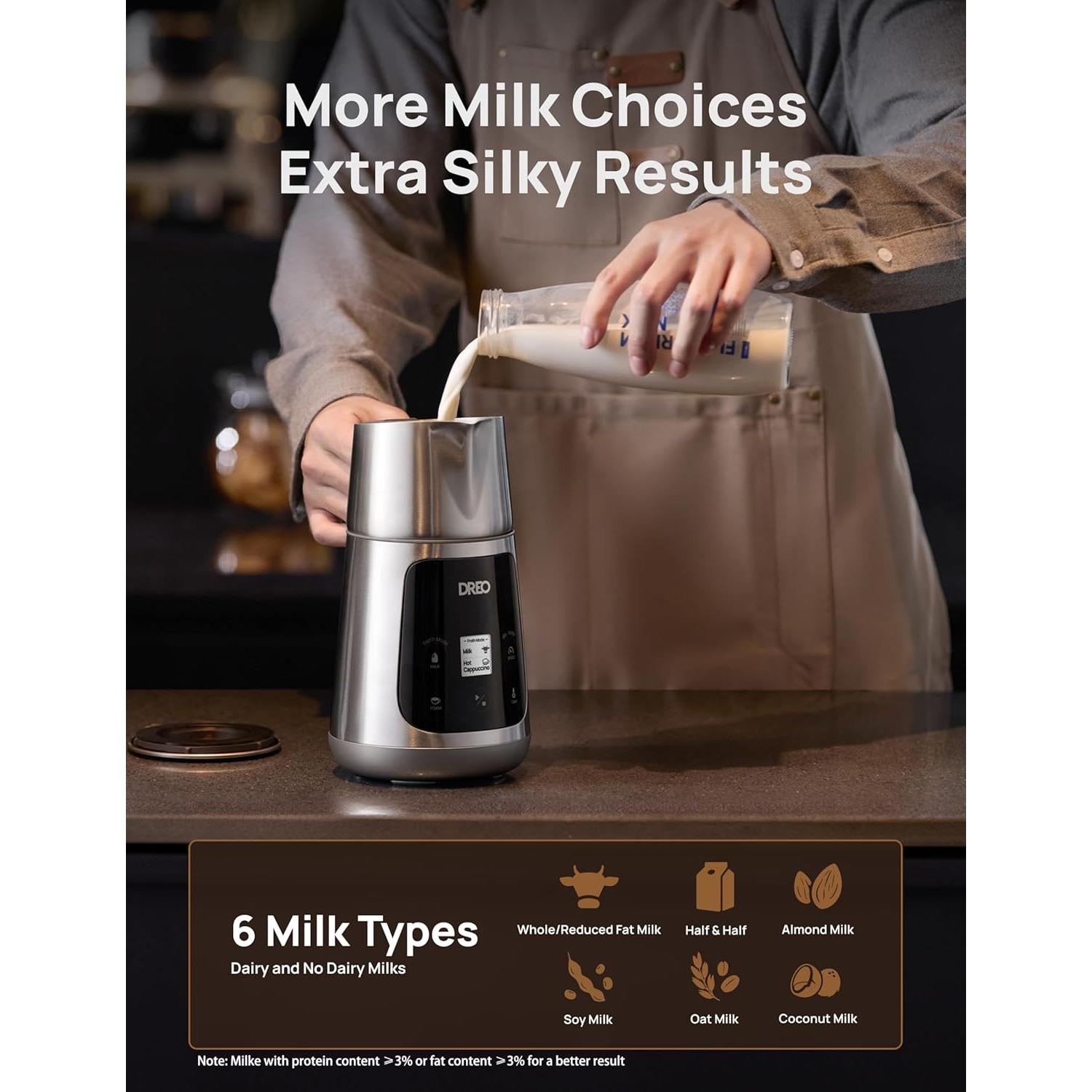 Espumador de Leche Dreo DR-KMF001 450ml Eléctrico con Pantalla LED