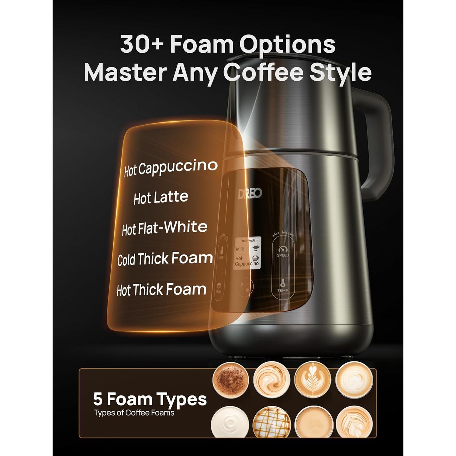 Espumador de Leche Dreo DR-KMF001 450ml Eléctrico con Pantalla LED