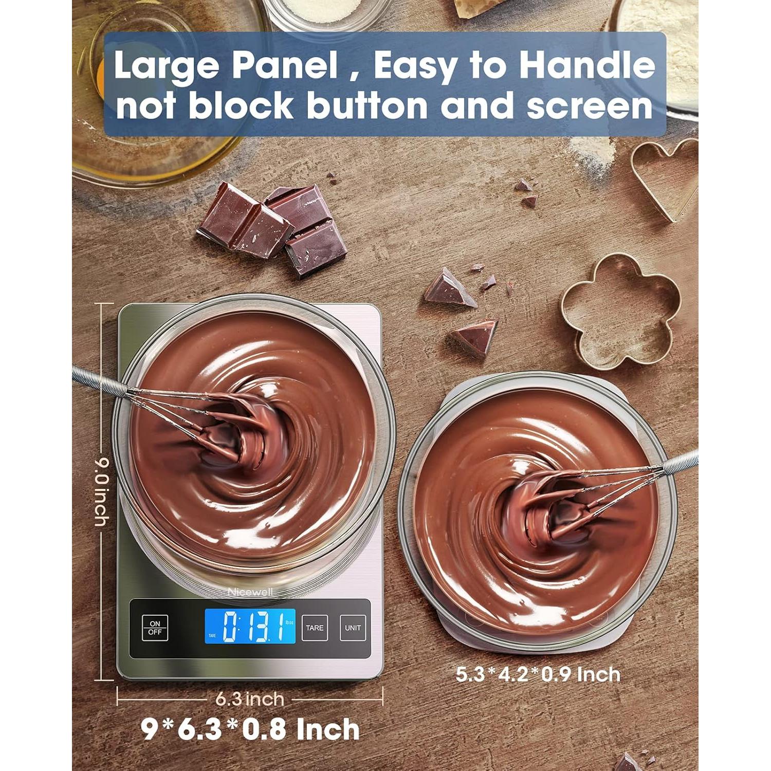 Báscula de Cocina Digital Nicewell 10kg Acero Inoxidable Plata