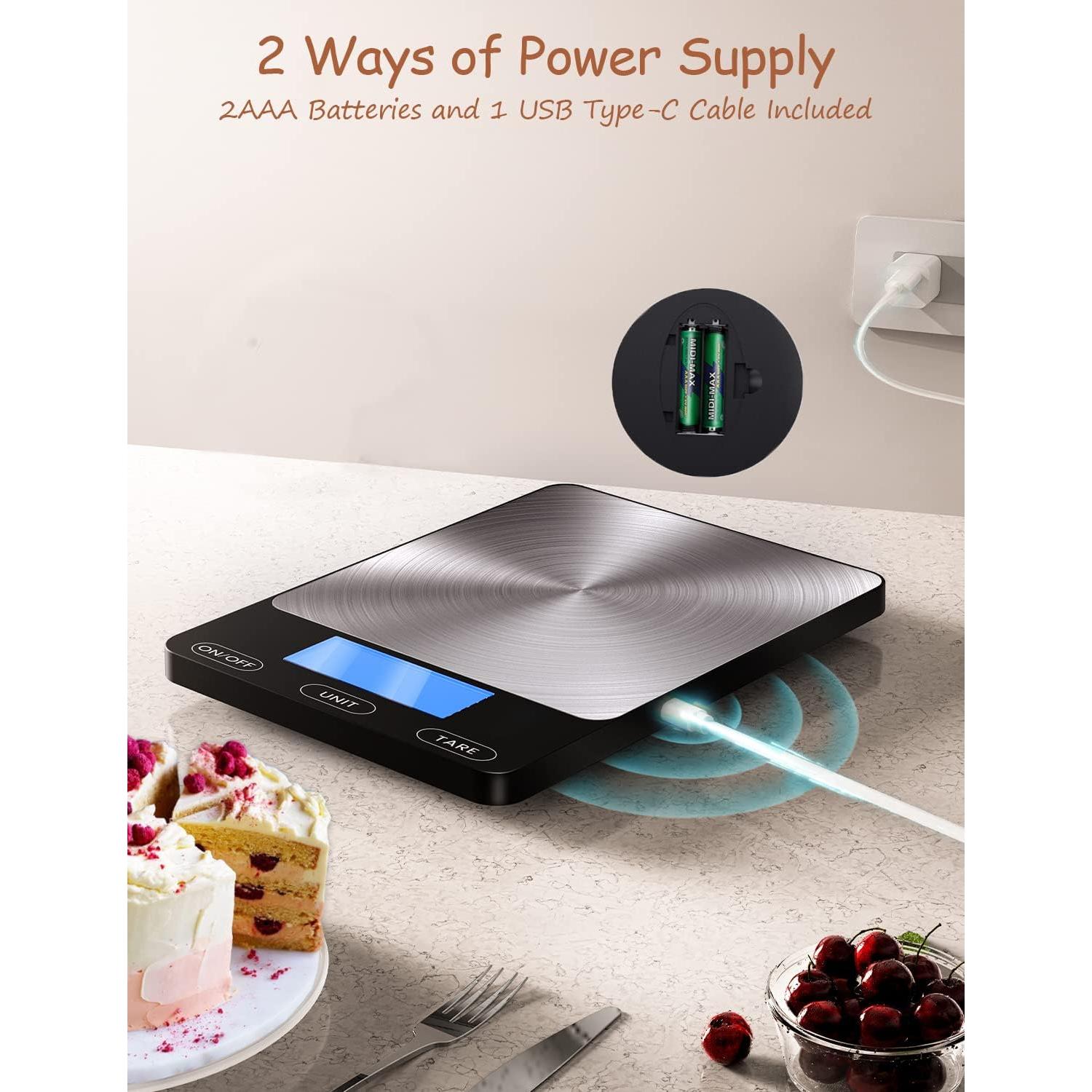 Báscula Digital de Cocina GGQ 15kg Acero Inoxidable Negra