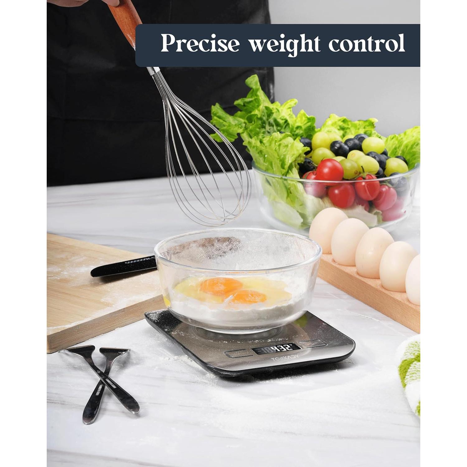 Báscula de Cocina Digital Tcsxady 5kg Acero Inoxidable LCD