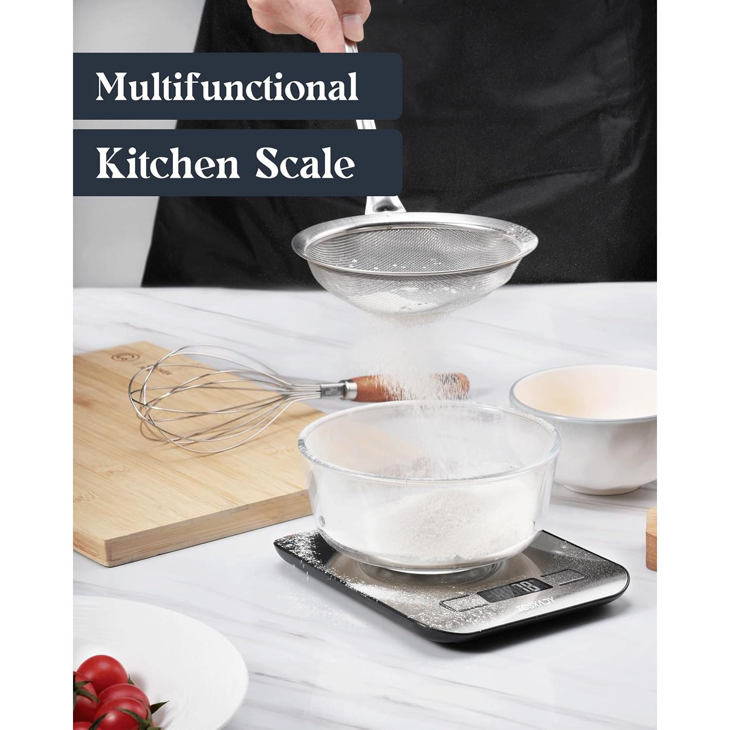 Báscula de Cocina Digital Tcsxady 5kg Acero Inoxidable LCD