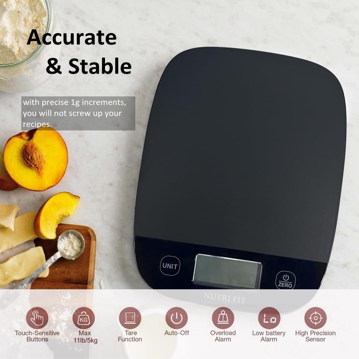 Balanza de Cocina Digital NUTRI FIT 5kg Precisa Tare Inteligente