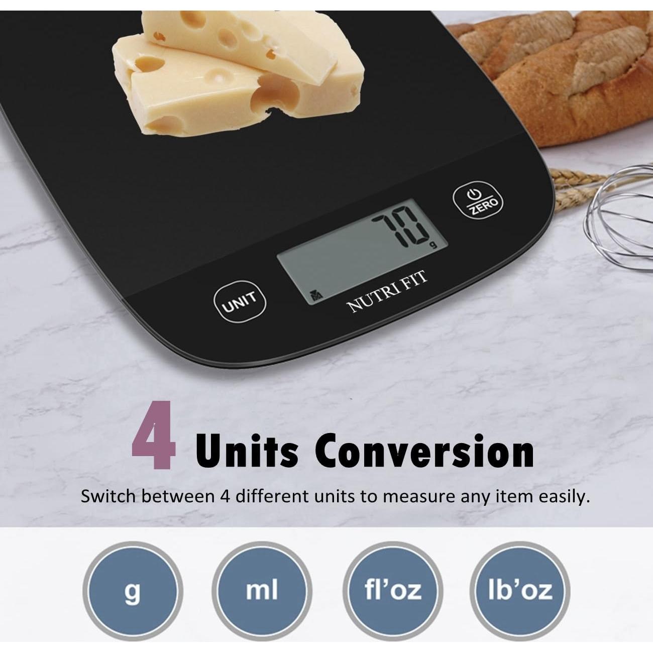 Balanza de Cocina Digital NUTRI FIT 5kg Precisa Tare Inteligente