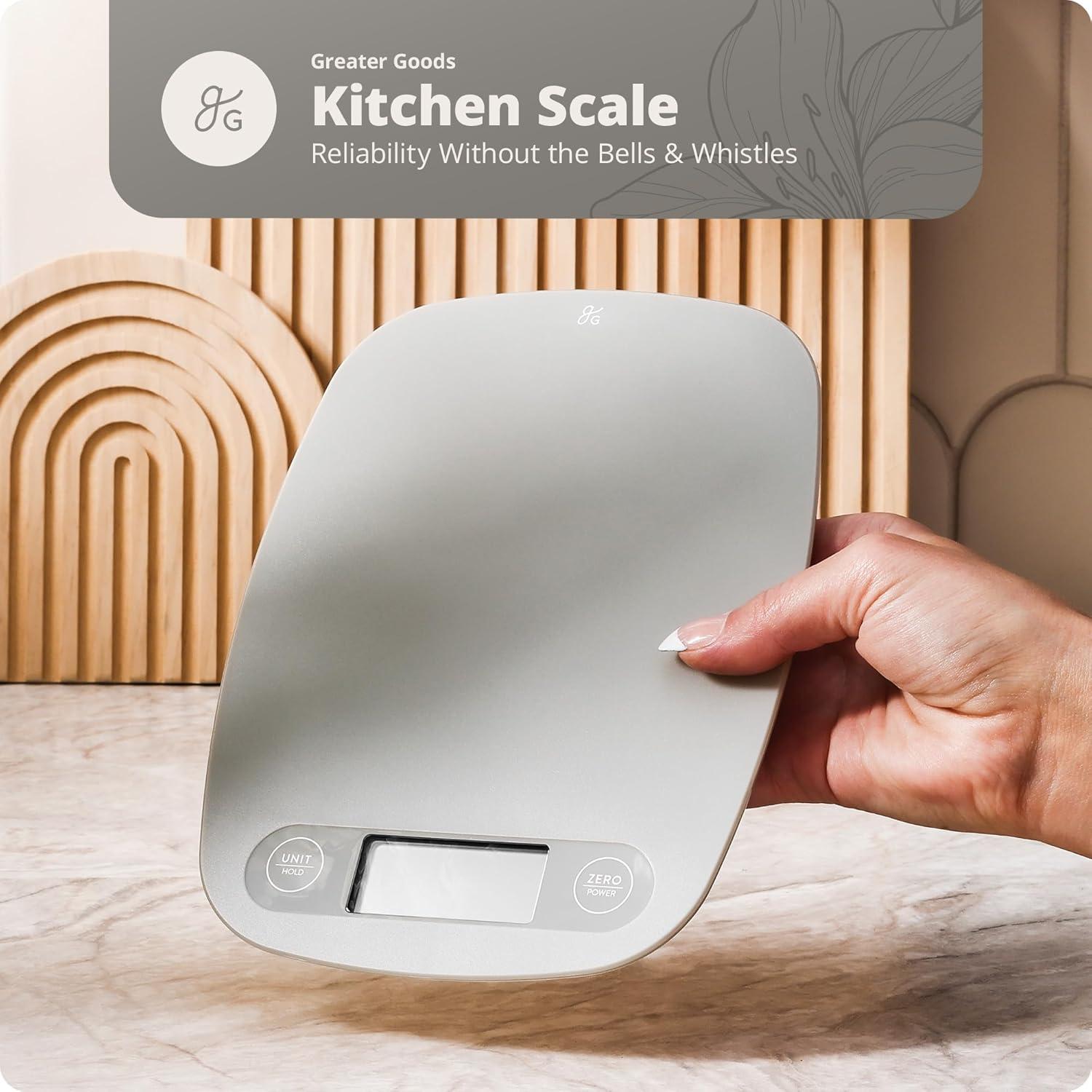Báscula de Cocina Digital Greater Goods 5kg - Compacta y Precisa