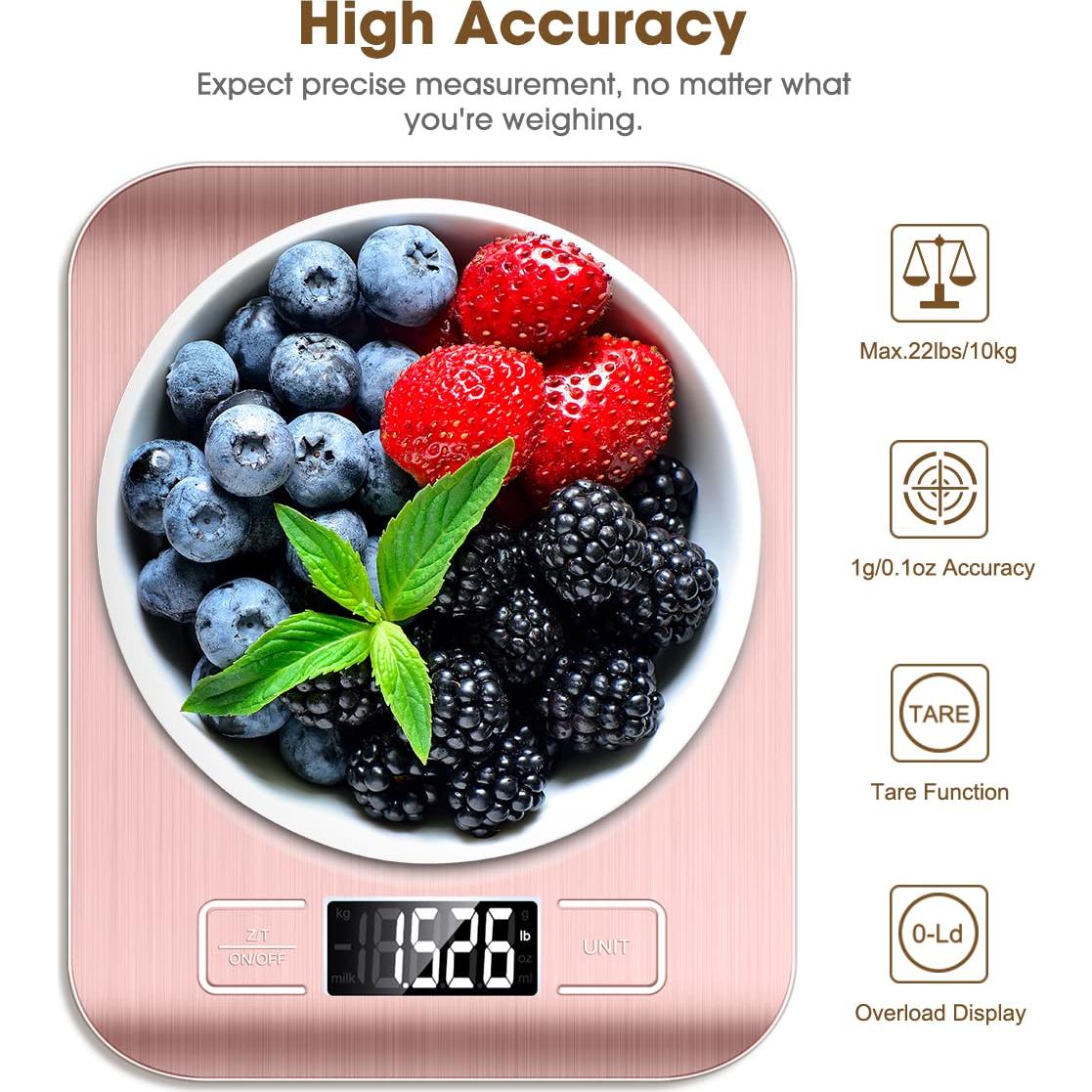 Balanza de Cocina Digital Mik-Nana Rosa 10kg 1g Precisión