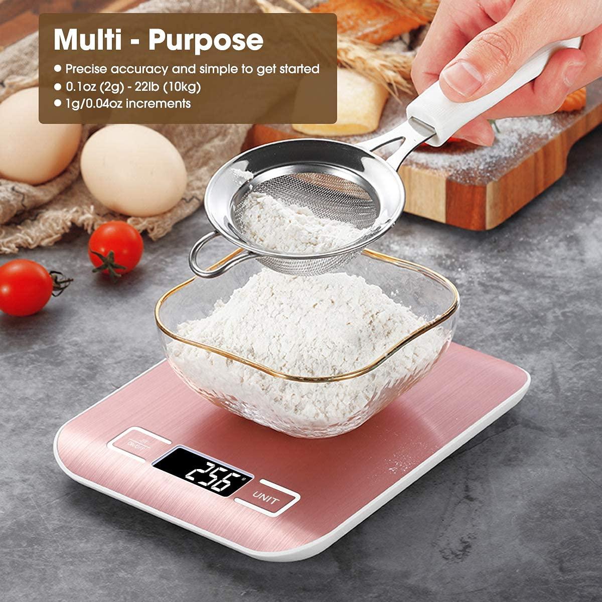 Balanza de Cocina Digital Mik-Nana Rosa 10kg 1g Precisión
