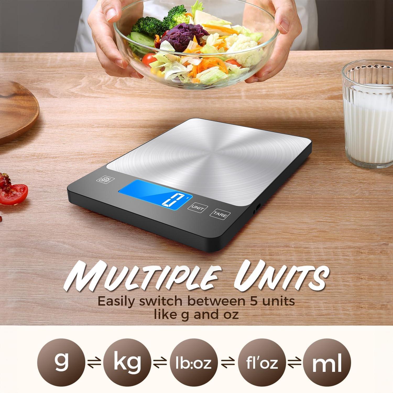 Báscula de Cocina Digital TRUDIN 15kg Acero Inoxidable