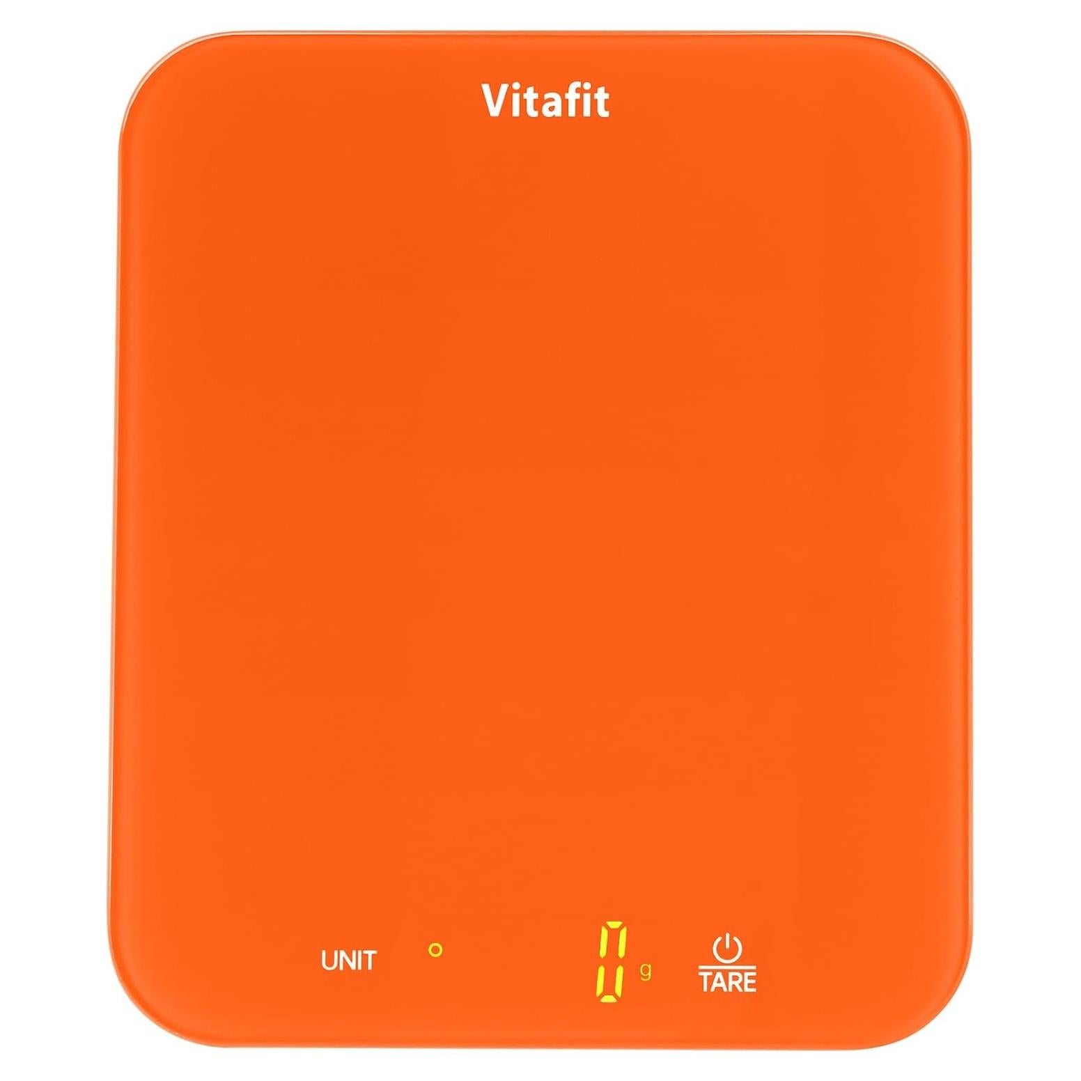 Balanza Digital de Cocina Vitafit 15kg Alta Precisión LED Naranja