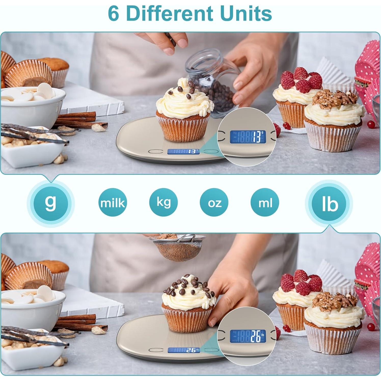 Báscula de Cocina Digital Ultrean 15kg Recargable LCD