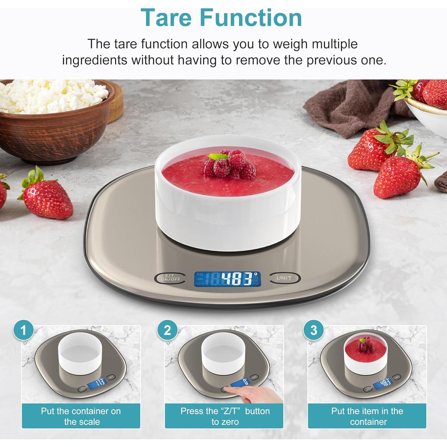 Báscula de Cocina Digital Ultrean 15kg Recargable LCD