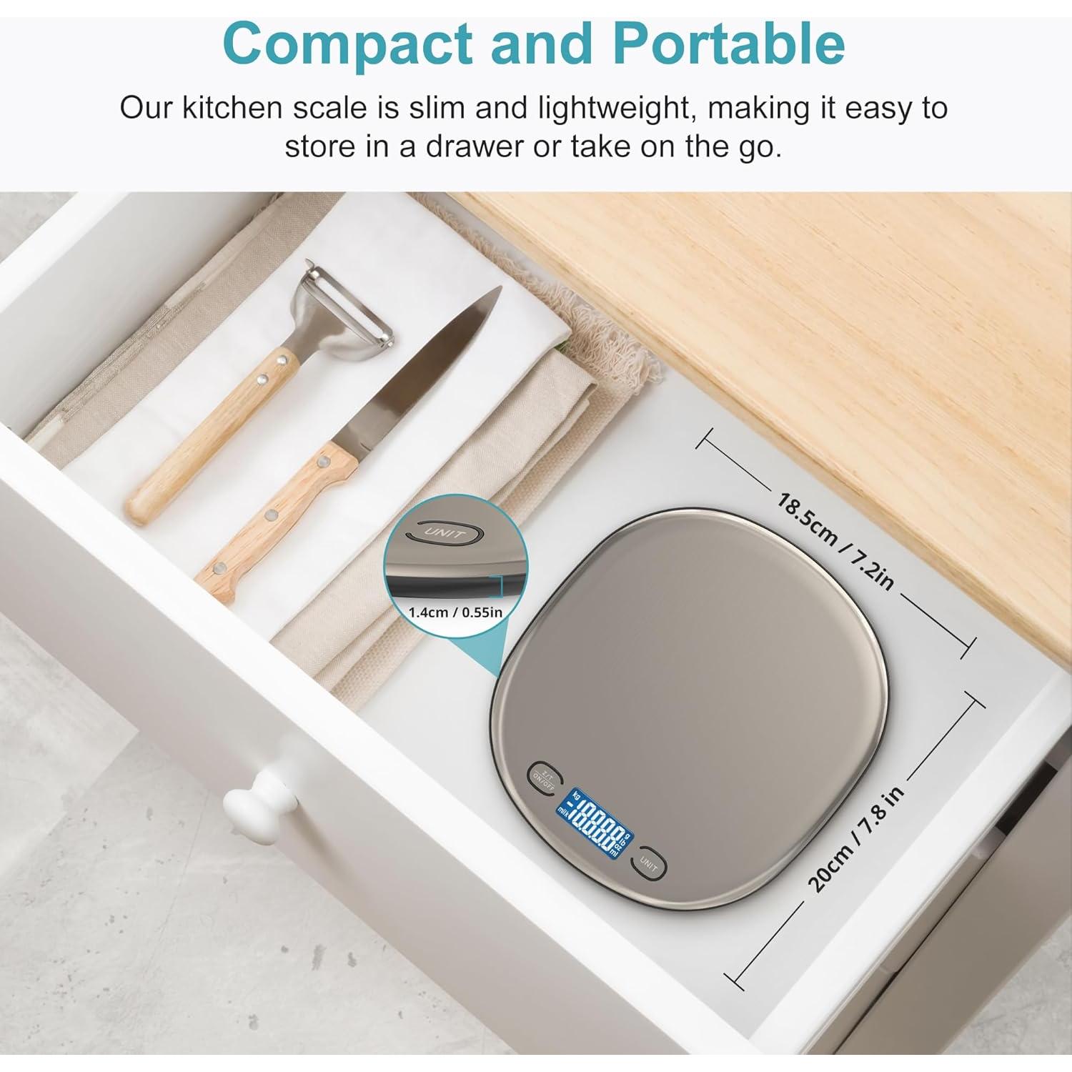 Báscula de Cocina Digital Ultrean 15kg Recargable LCD