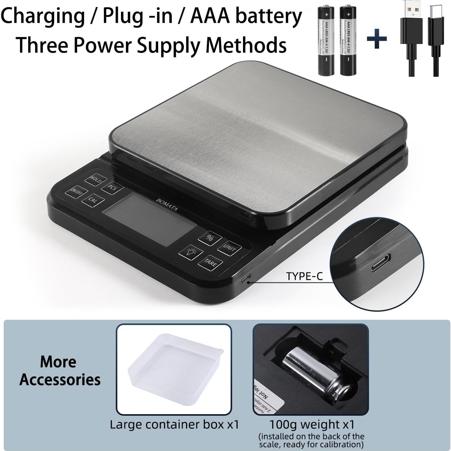 Balanza de Cocina BOMATA B613 5kg Alta Precisión 0.1g USB