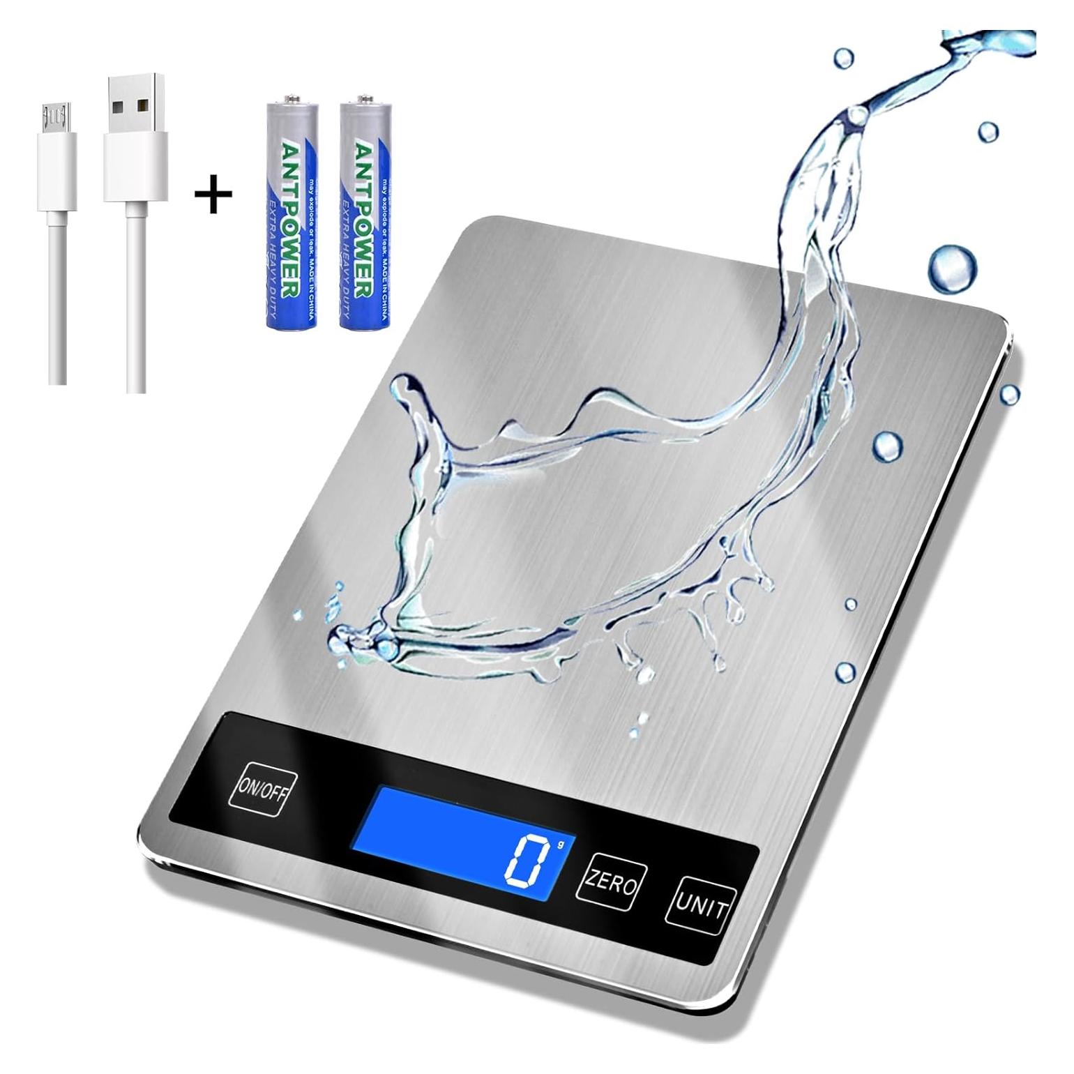 Escala de Cocina Digital 15kg Acero Inoxidable LCD Precisa