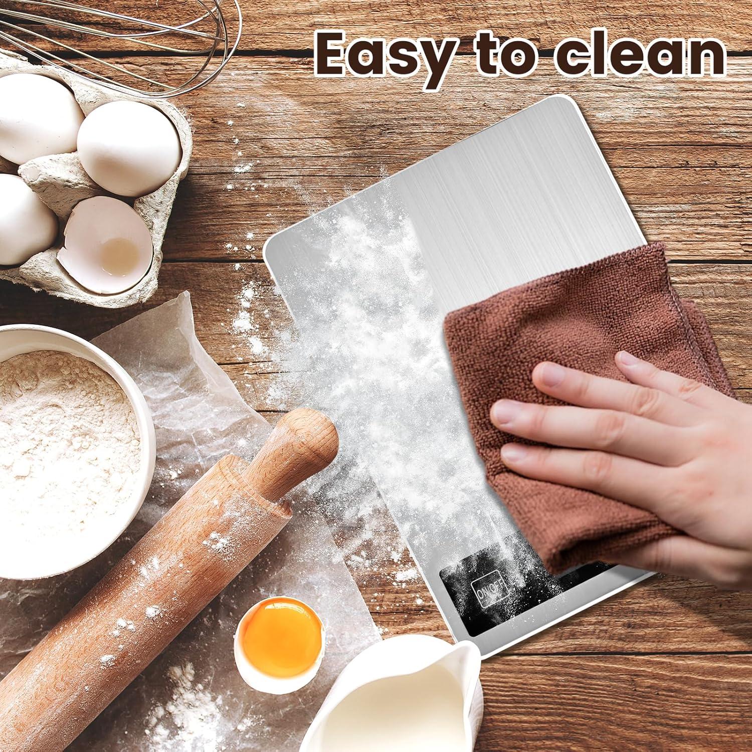 Escala de Cocina Digital 15kg Acero Inoxidable LCD Precisa