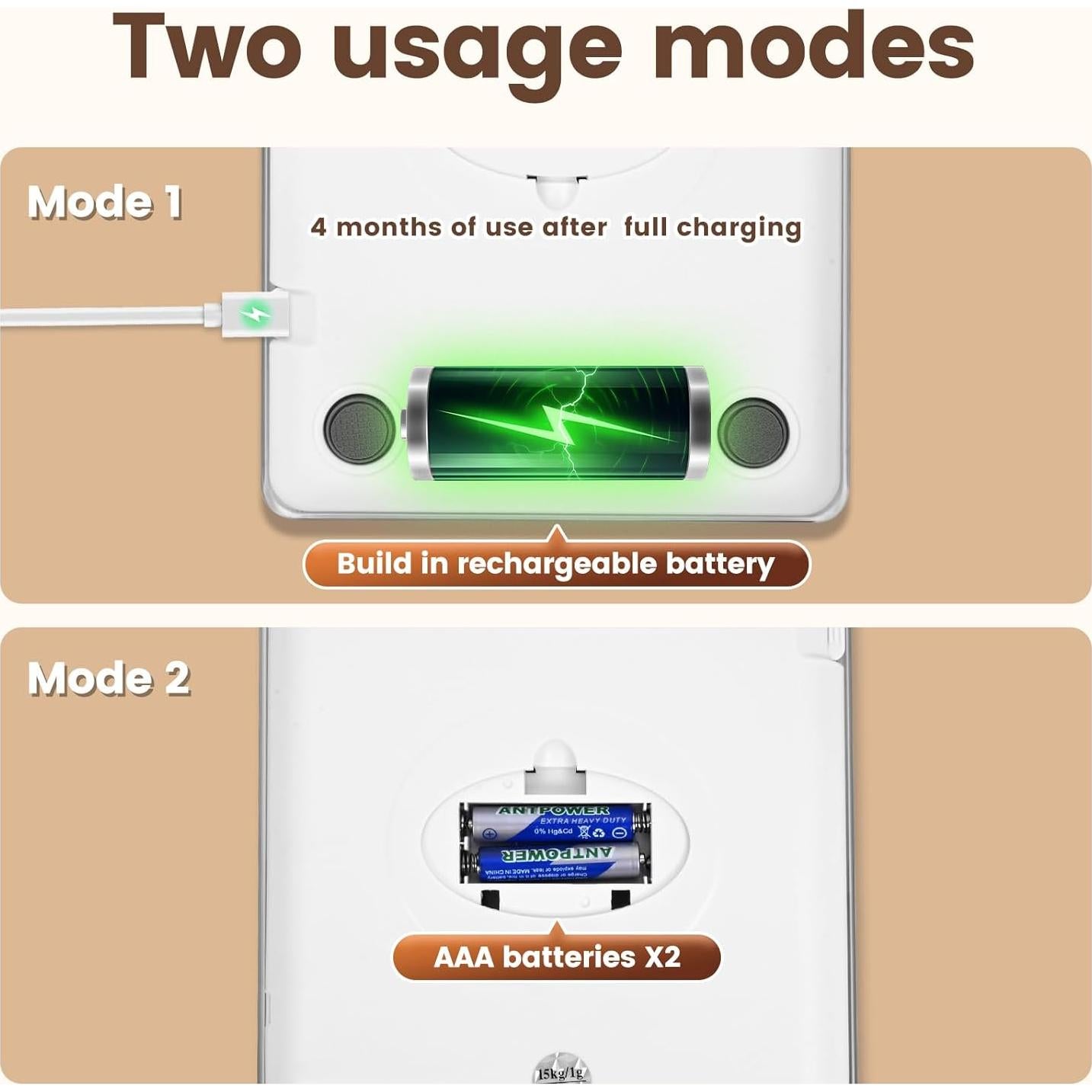 Escala de Cocina Digital 15kg Acero Inoxidable LCD Precisa