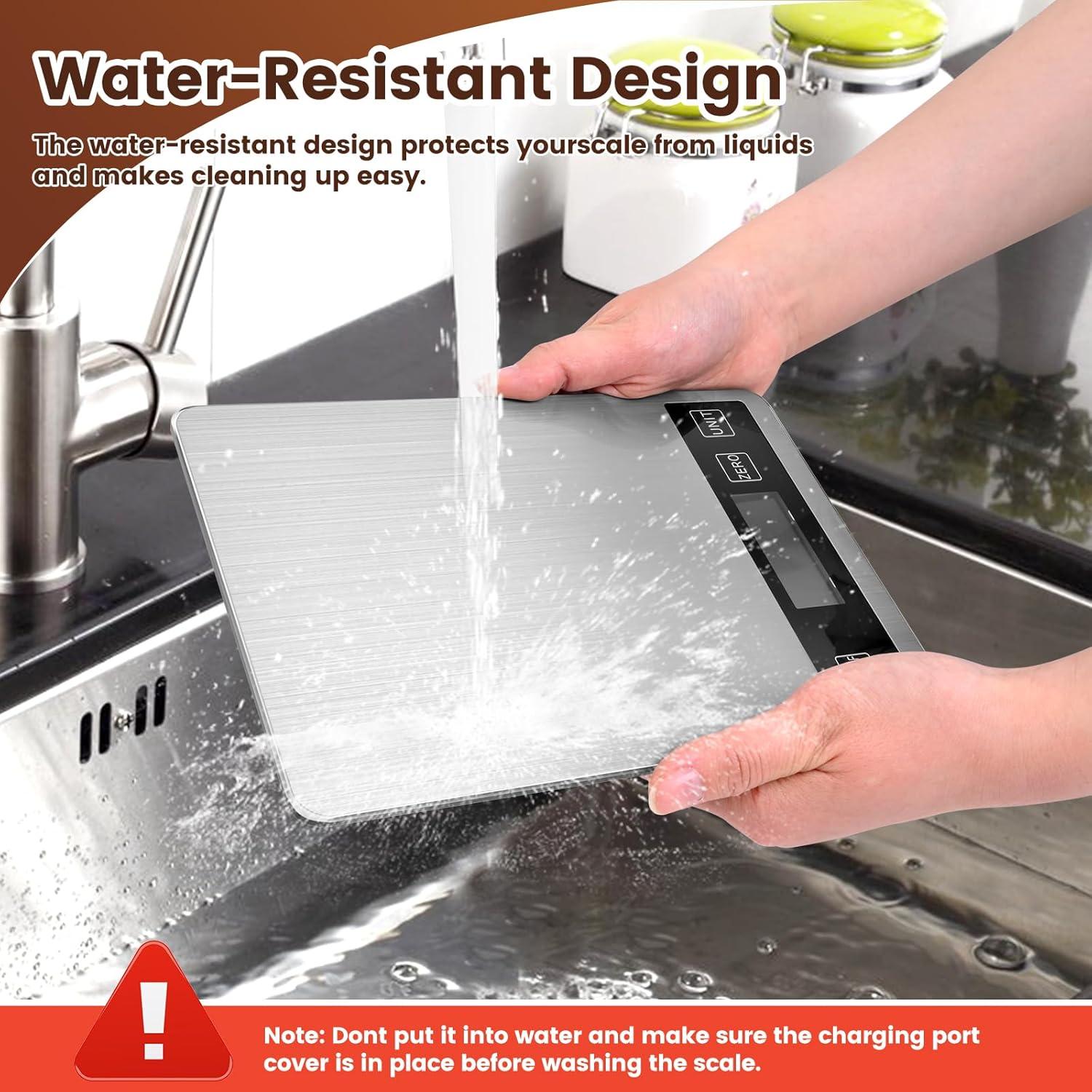 Escala de Cocina Digital 15kg Acero Inoxidable LCD Precisa