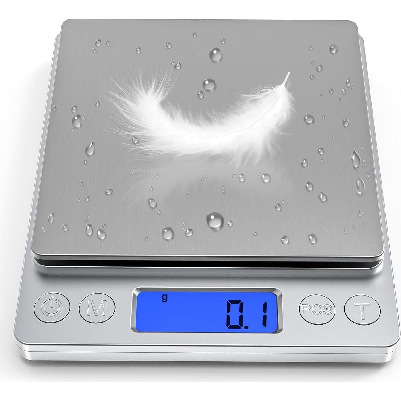 Báscula Digital Recargable de Cocina JPDS-01 3kg con Bandeja