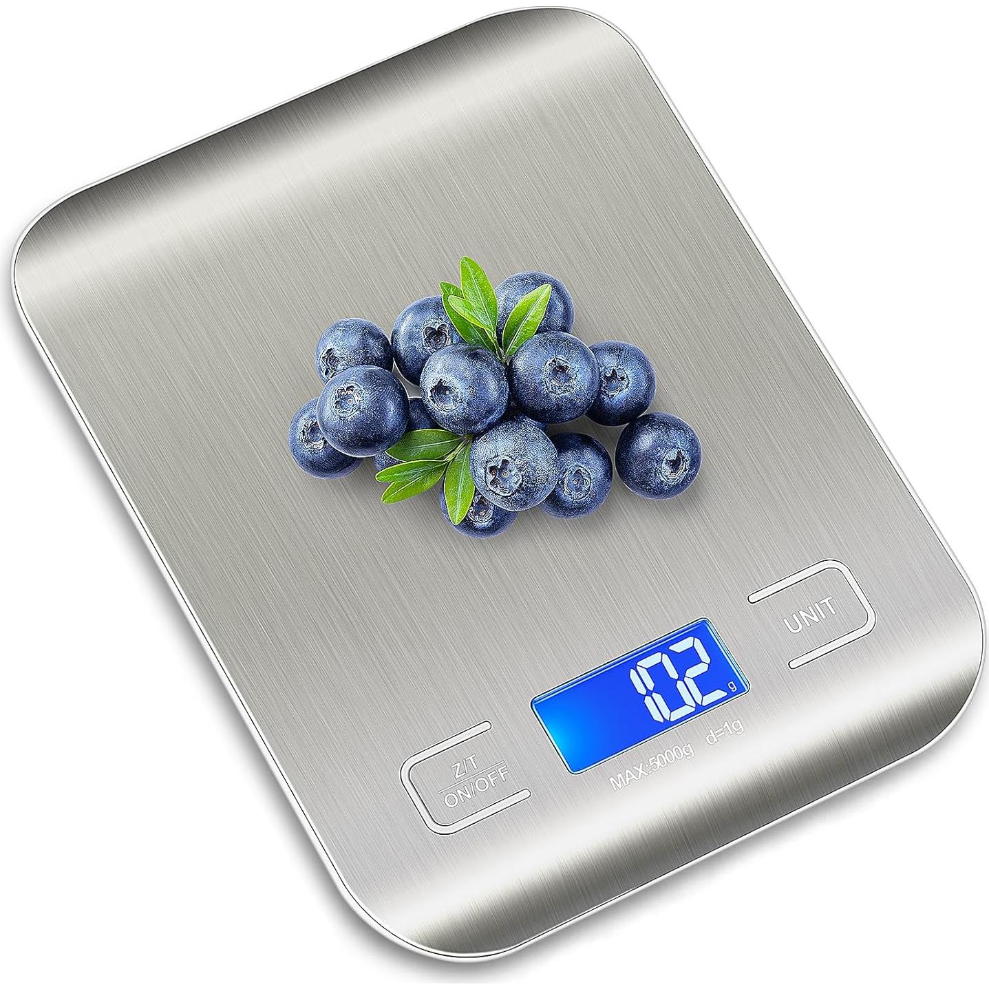 Báscula de Cocina WIWUE GUO 4.99 kg Acero Inoxidable LCD