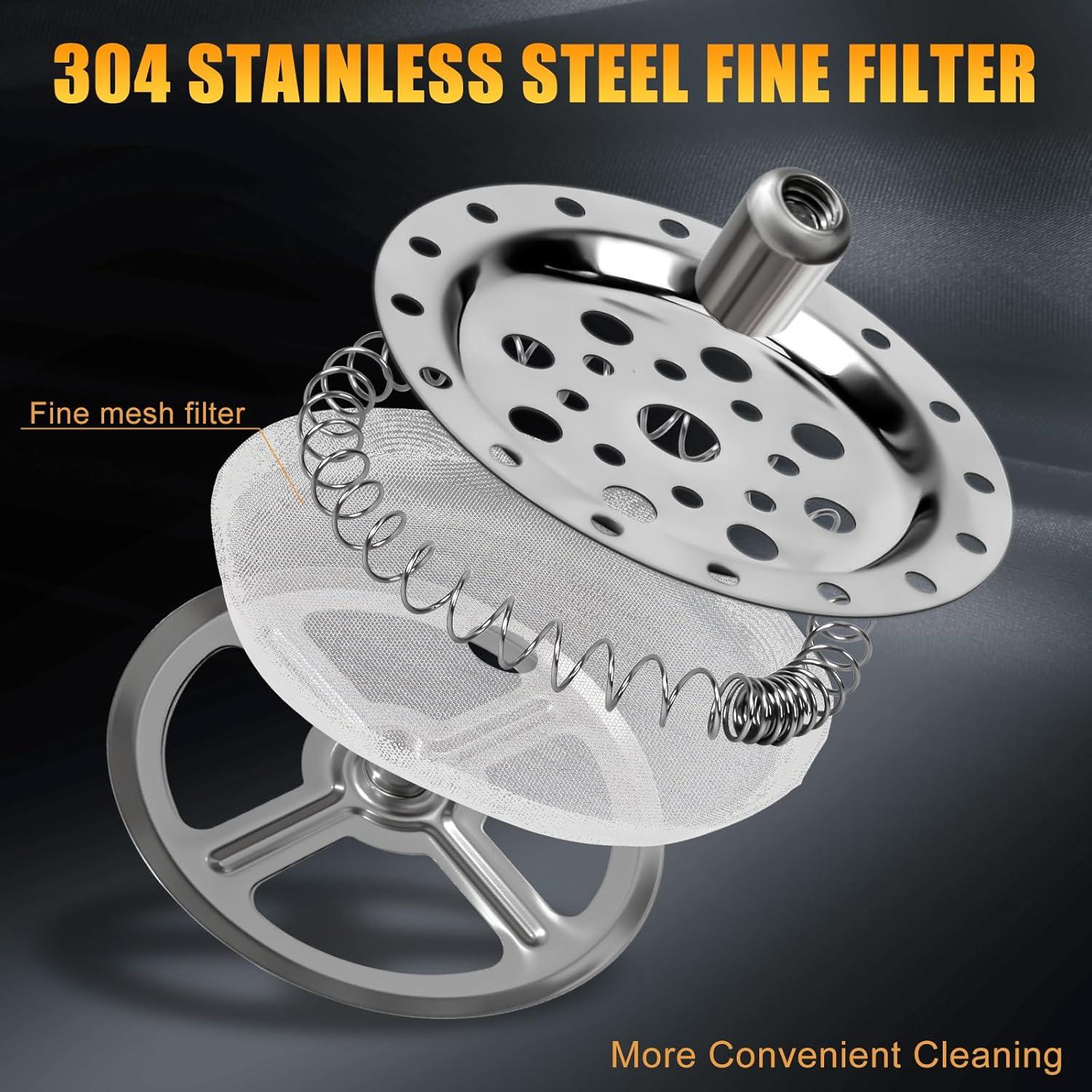 Prensa Francesa Chiallco 355ml Vidrio Borosilicato Negro