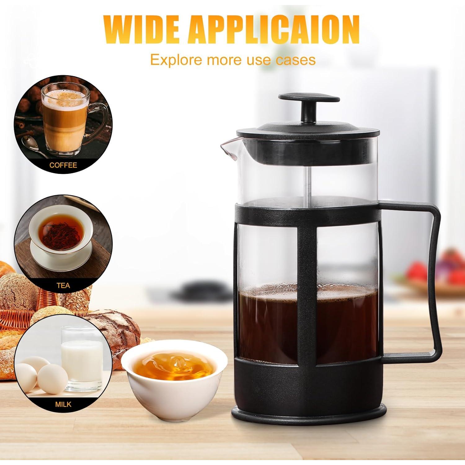 Prensa Francesa Chiallco 355ml Vidrio Borosilicato Negro