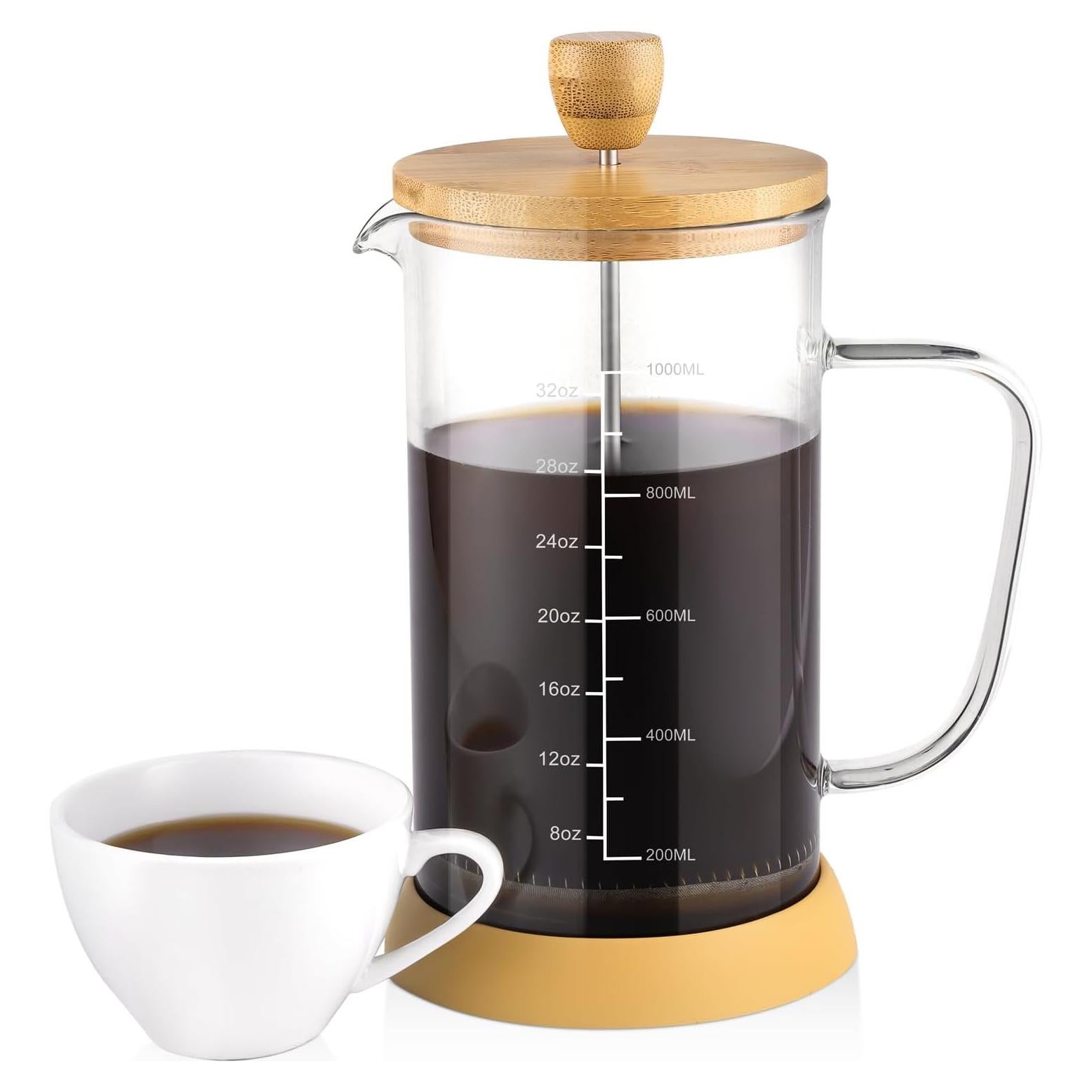 Cafetera Prensa Francesa wedrink 1000ml Vidrio Borosilicato