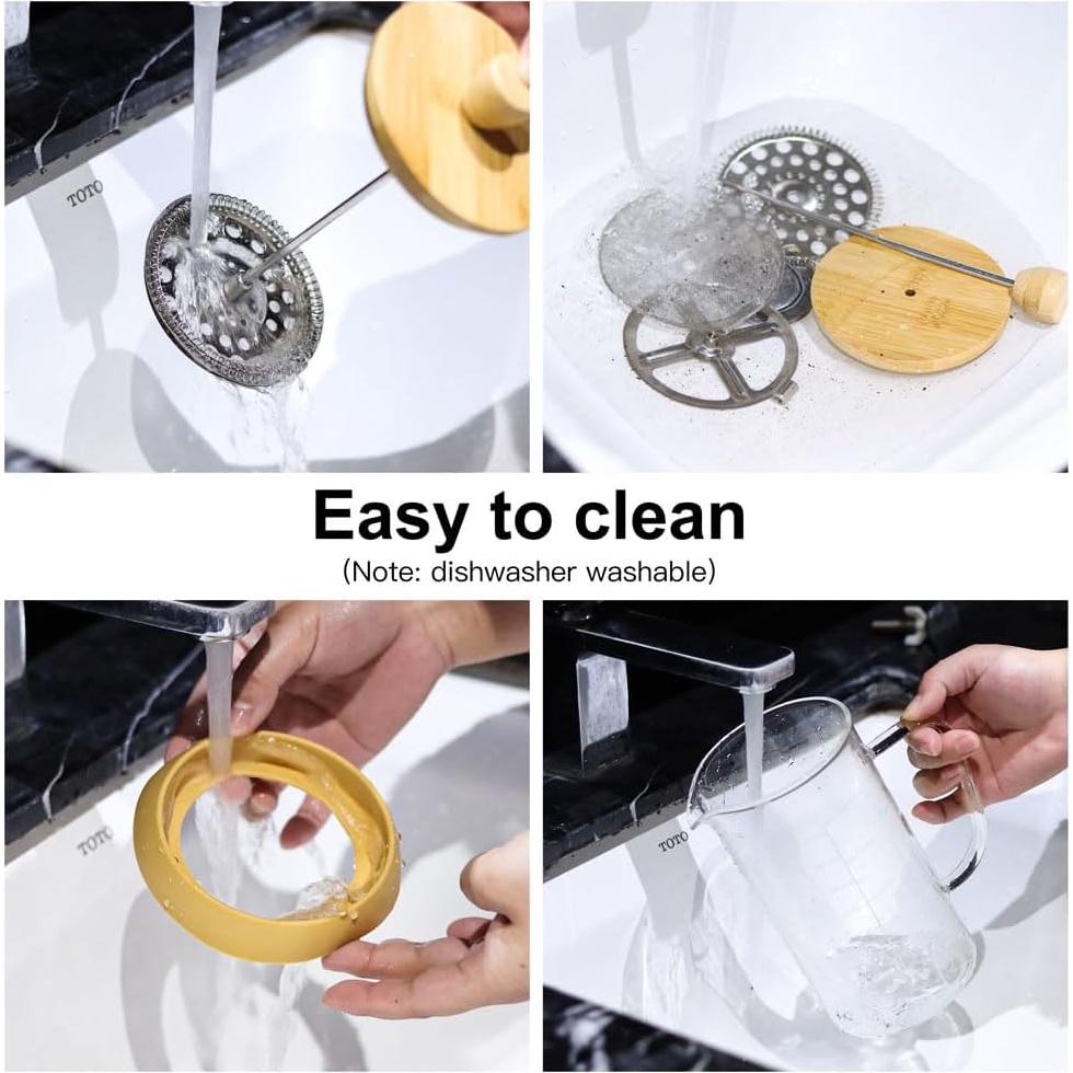 Cafetera Prensa Francesa wedrink 1000ml Vidrio Borosilicato