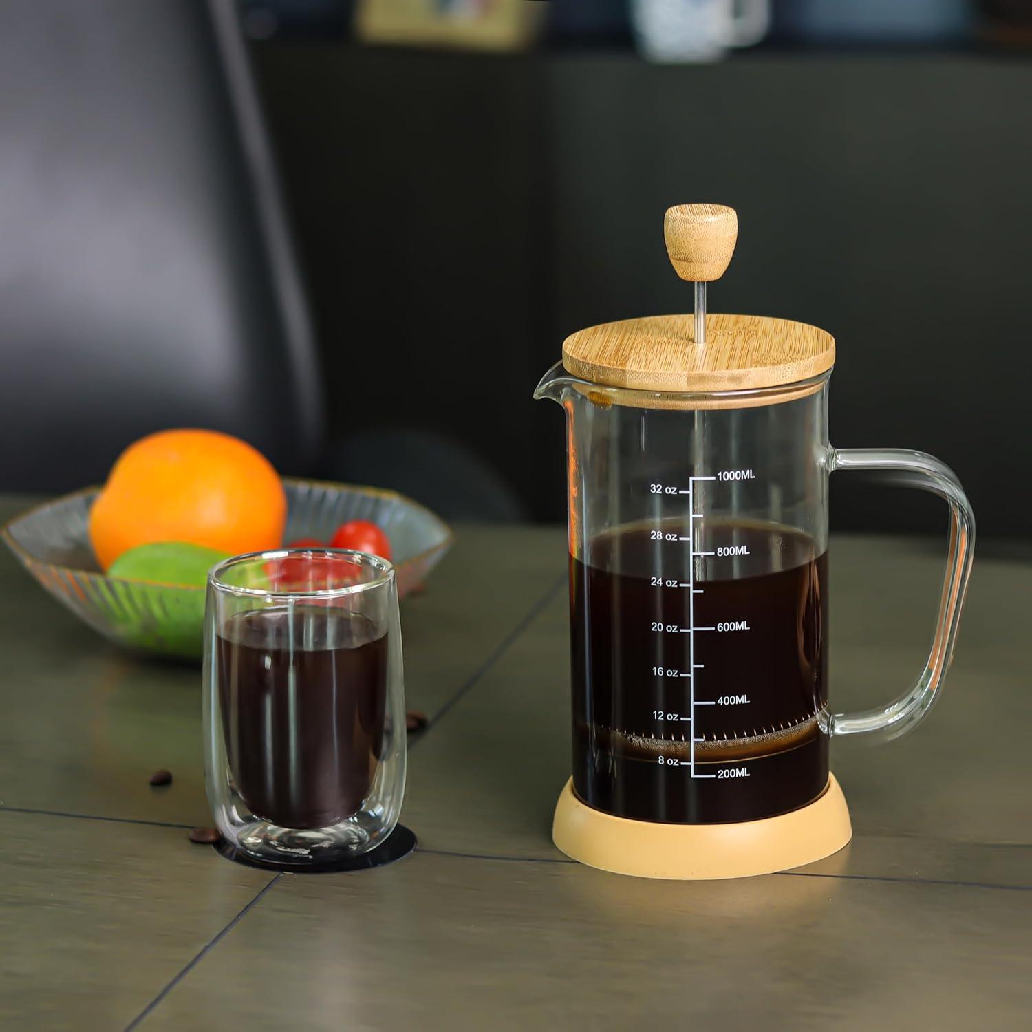 Cafetera Prensa Francesa wedrink 1000ml Vidrio Borosilicato