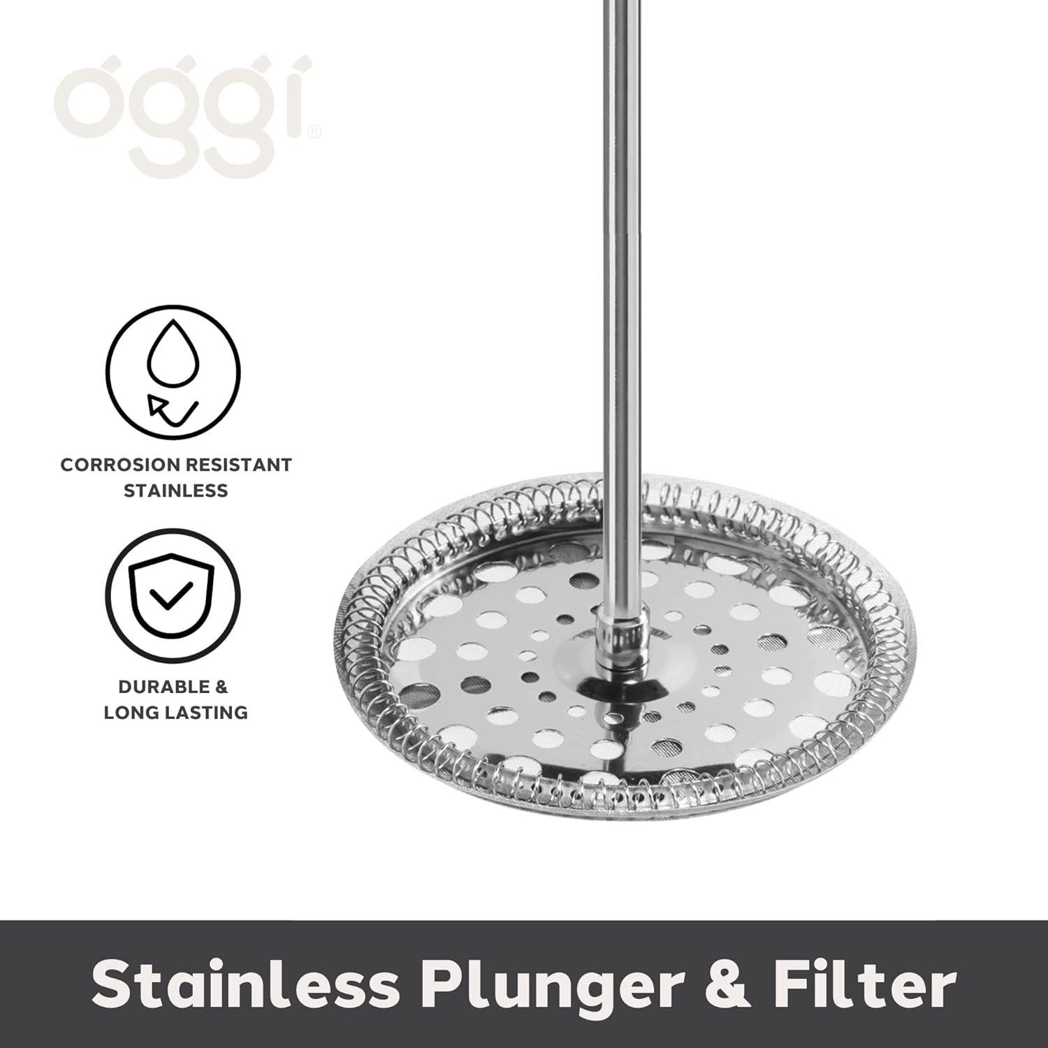 Cafetera Prensa Francesa Oggi 12oz Vidrio Borosilicato Oliva