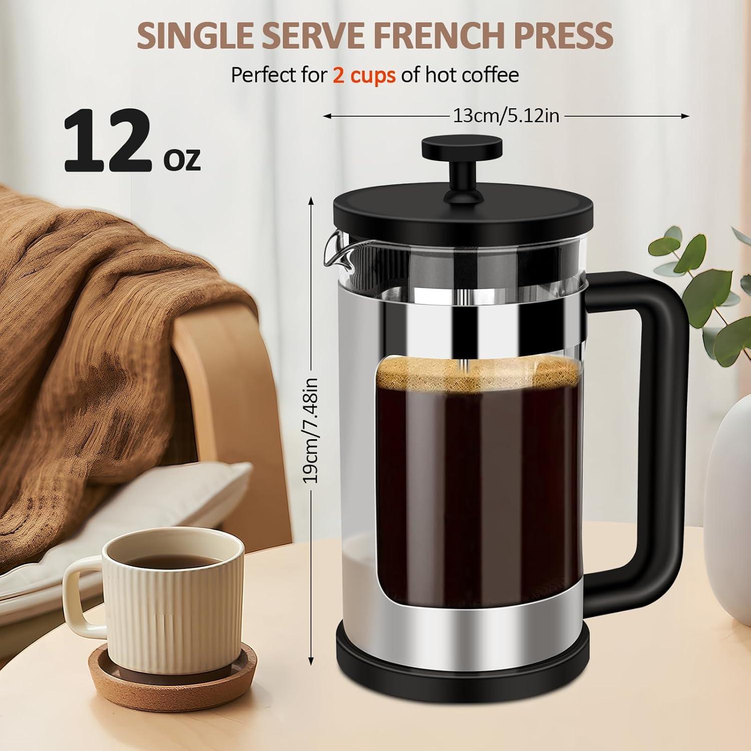 Cafetera Prensa Francesa RAINBEAN 12 Oz Vidrio Borosilicato