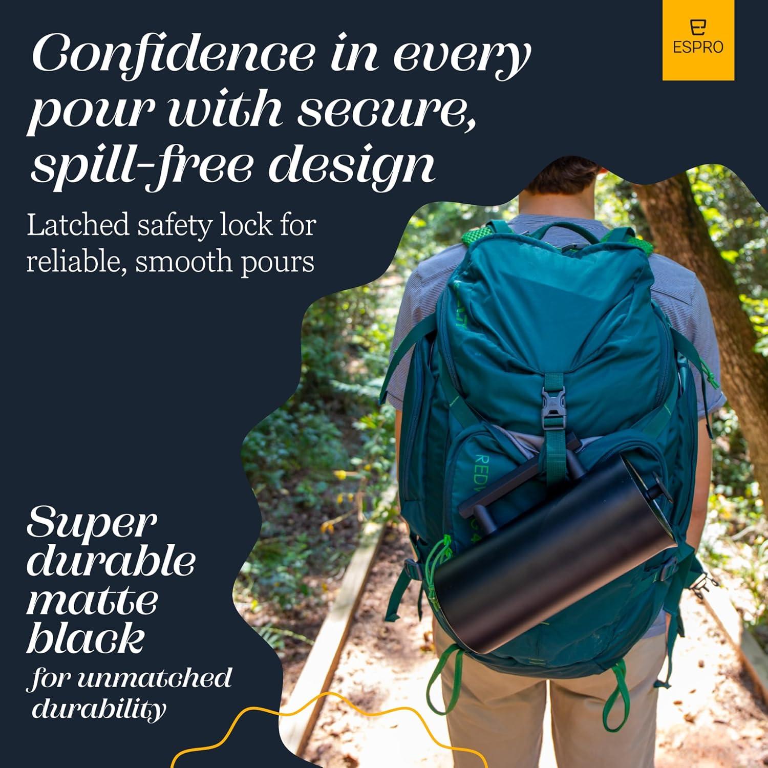 Cafetera Prensa Francesa ESPRO P6 32 oz Acero Inoxidable Negro Mate