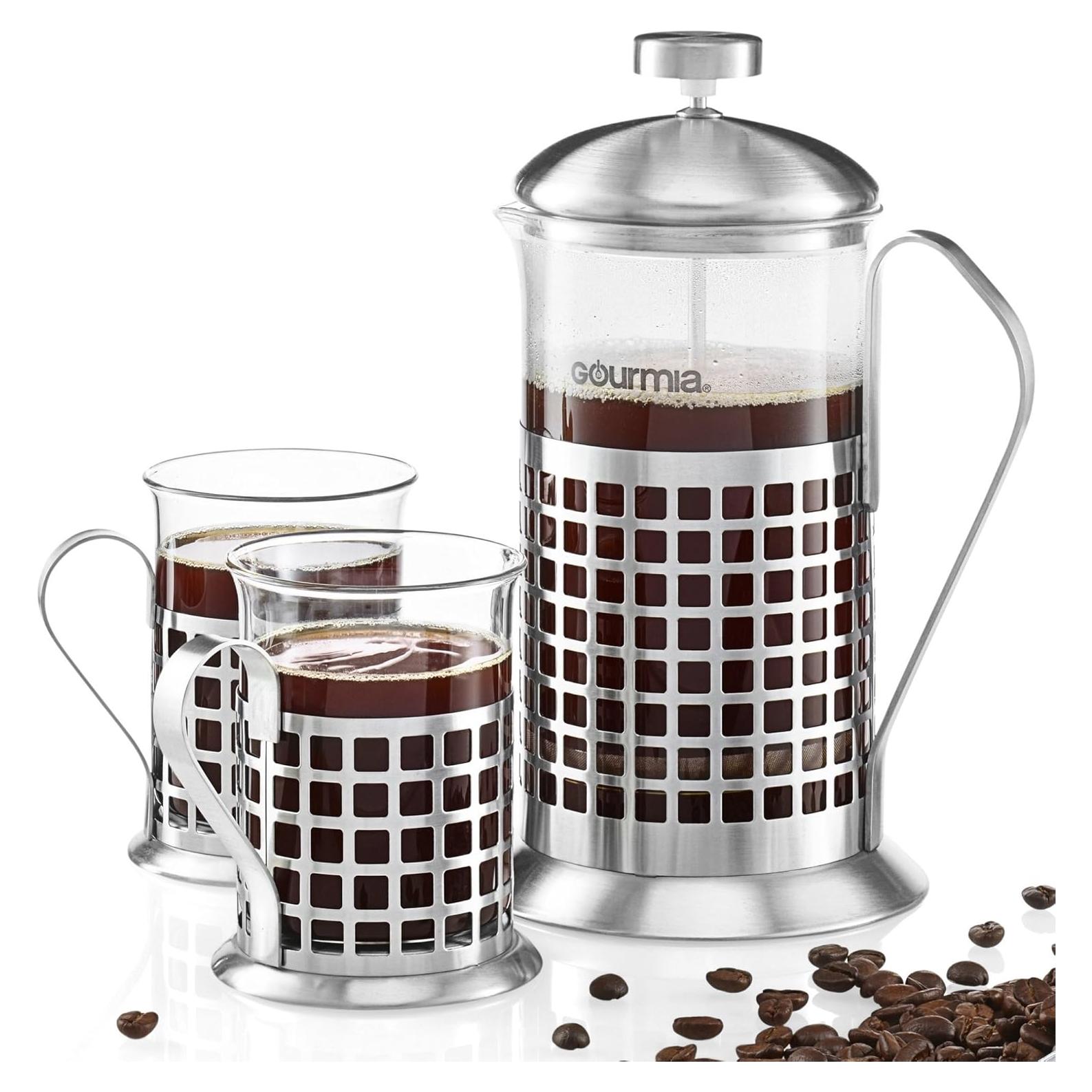 Cafetera Prensa Francesa Gourmia GCM9830 600 ml con 2 Tazas