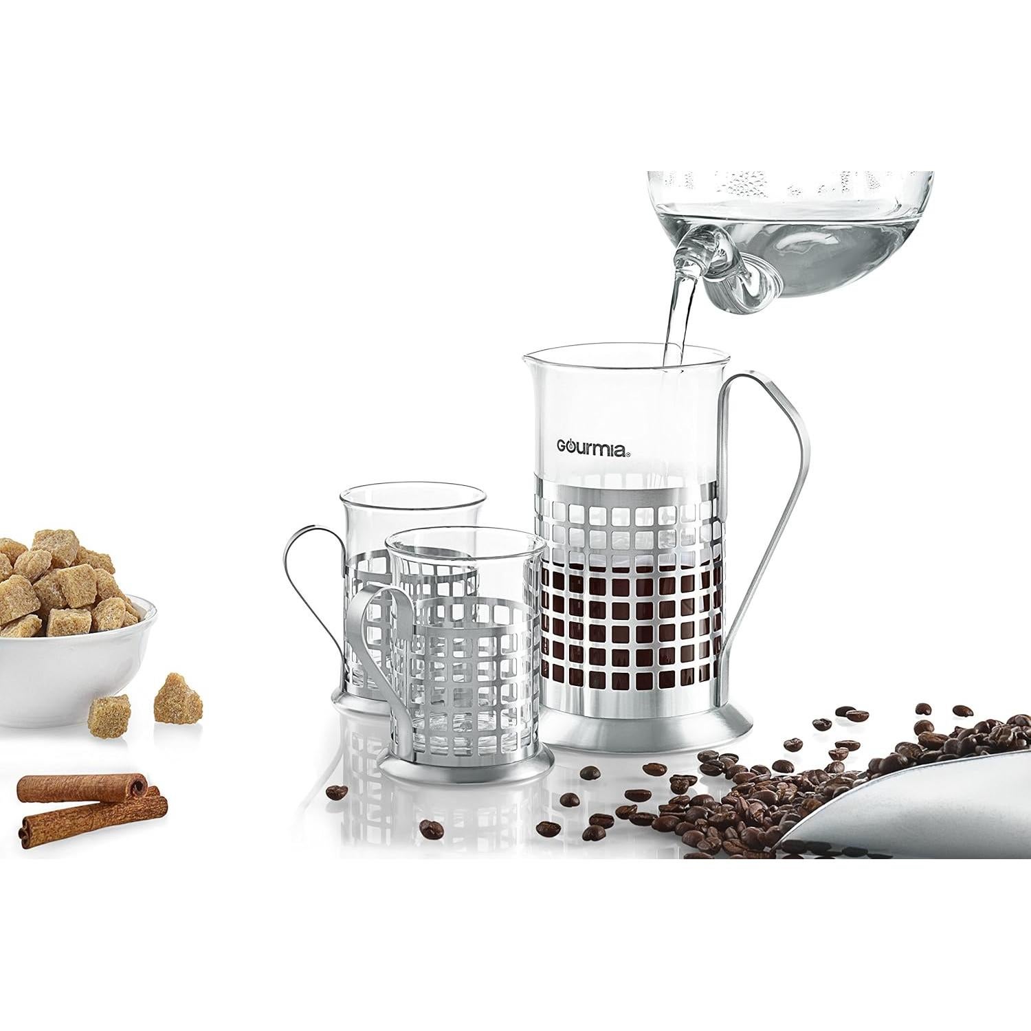 Cafetera Prensa Francesa Gourmia GCM9830 600 ml con 2 Tazas