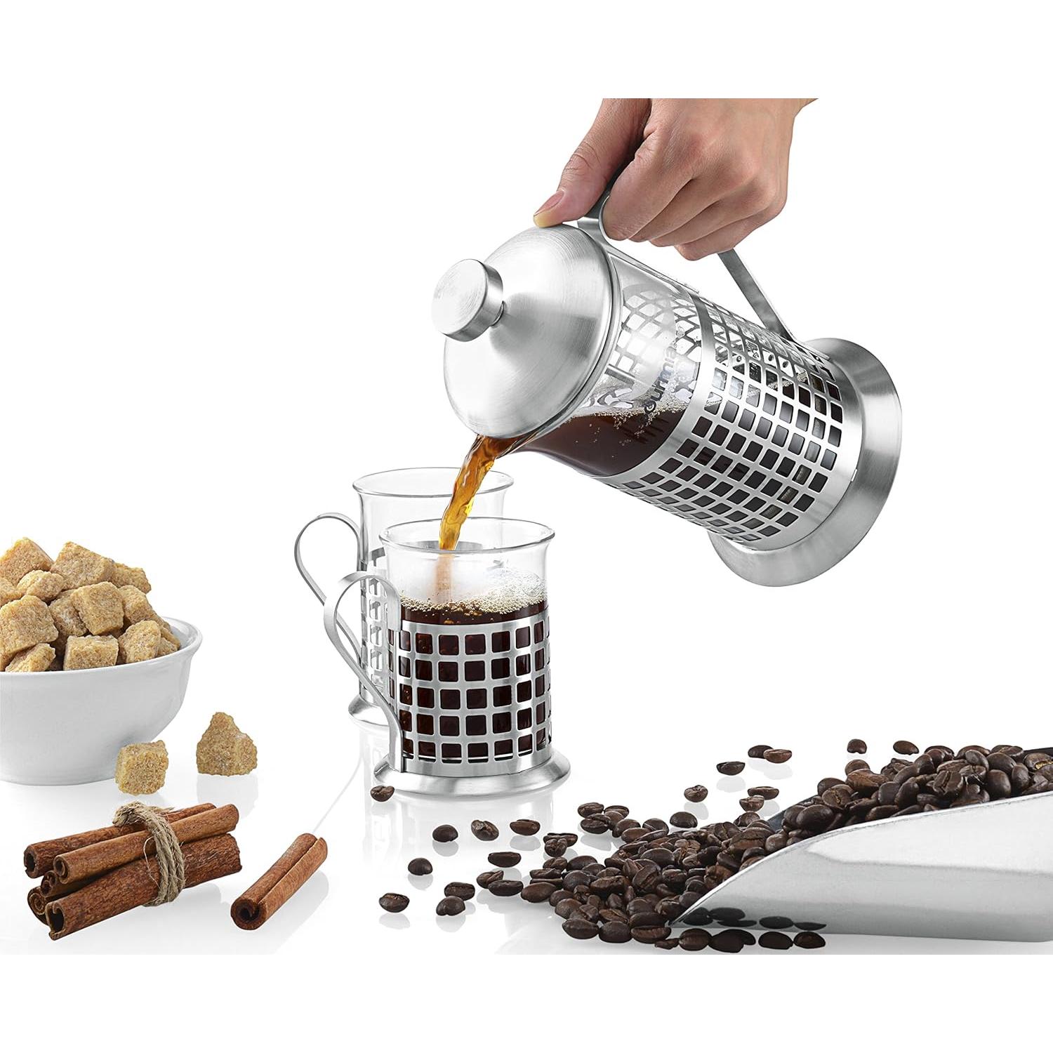 Cafetera Prensa Francesa Gourmia GCM9830 600 ml con 2 Tazas