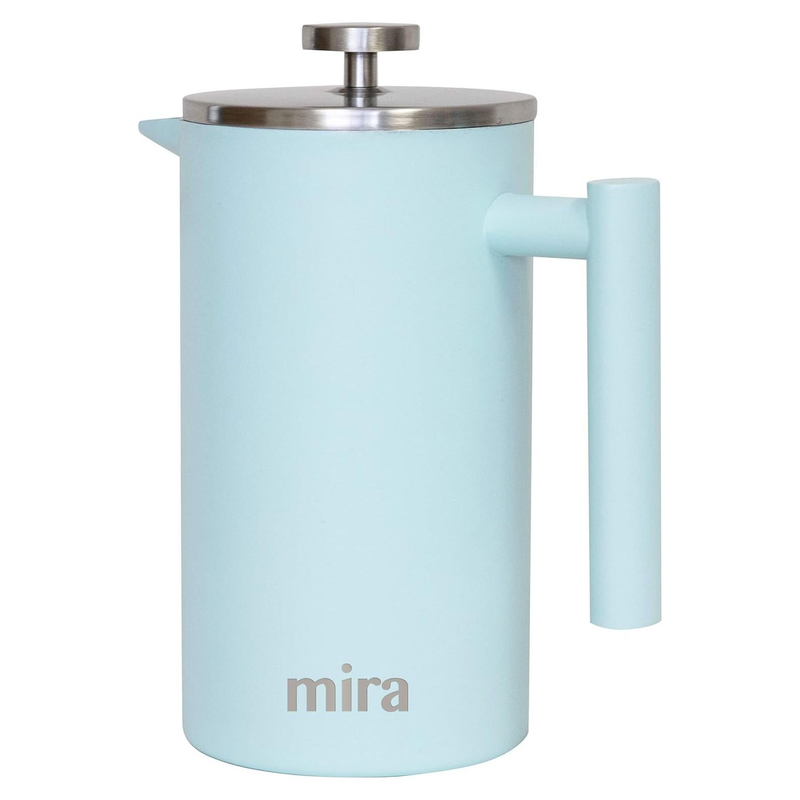 Prensa Francesa MIRA 590 ml Acero Inoxidable Azul Perla