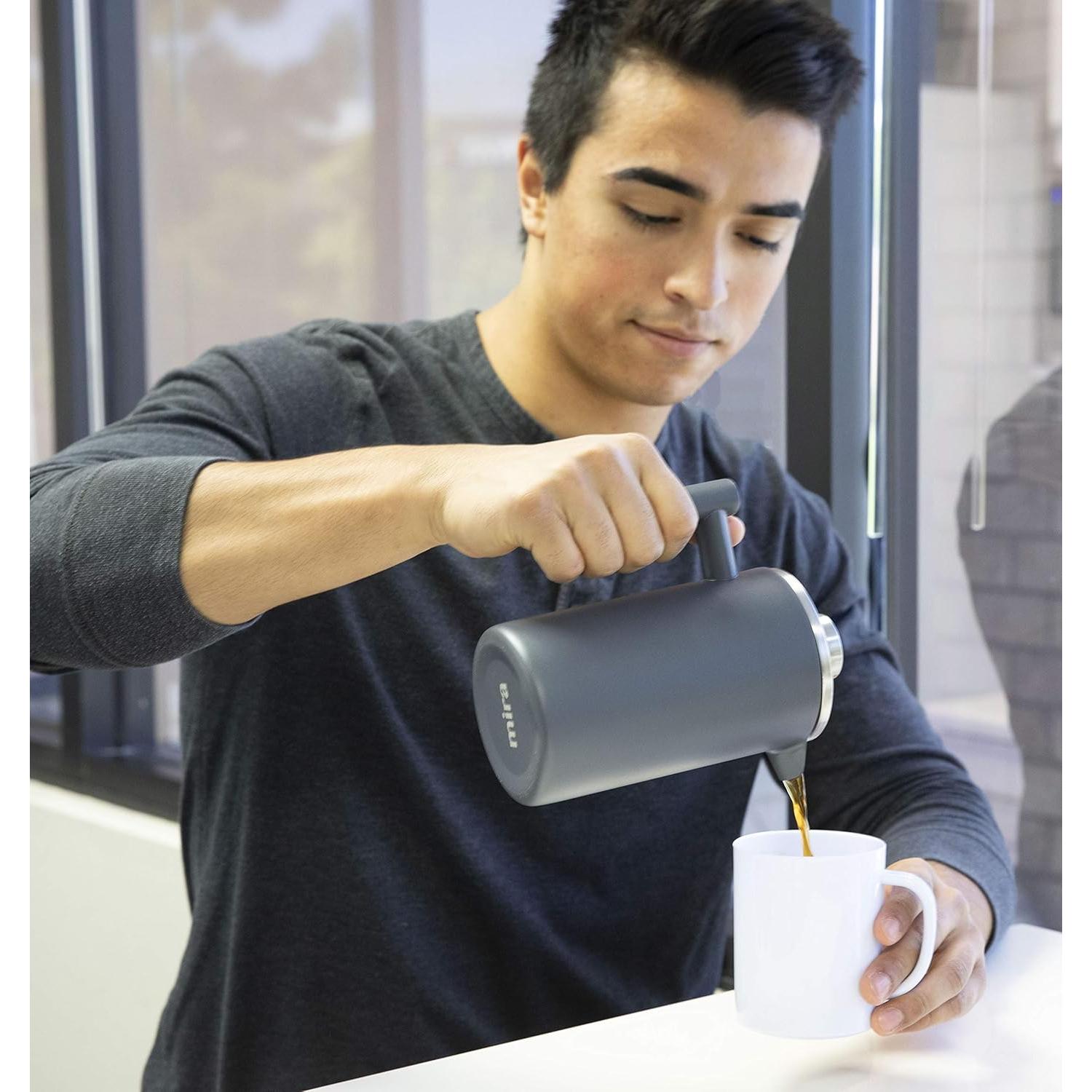 Prensa Francesa MIRA 590 ml Acero Inoxidable Azul Perla