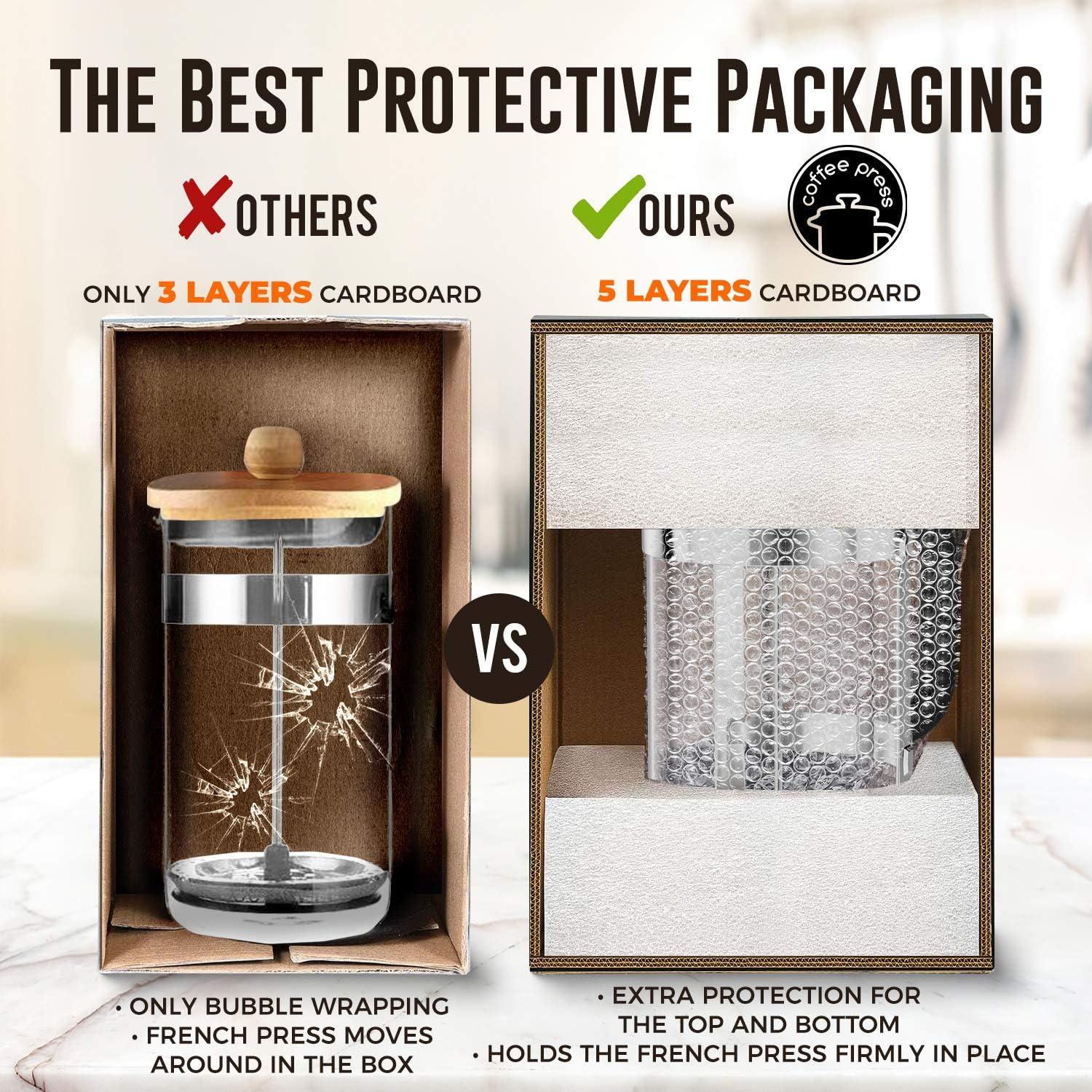 Cafetera Prensa Francesa EzDtach Acero Inoxidable 1007ml Cobre