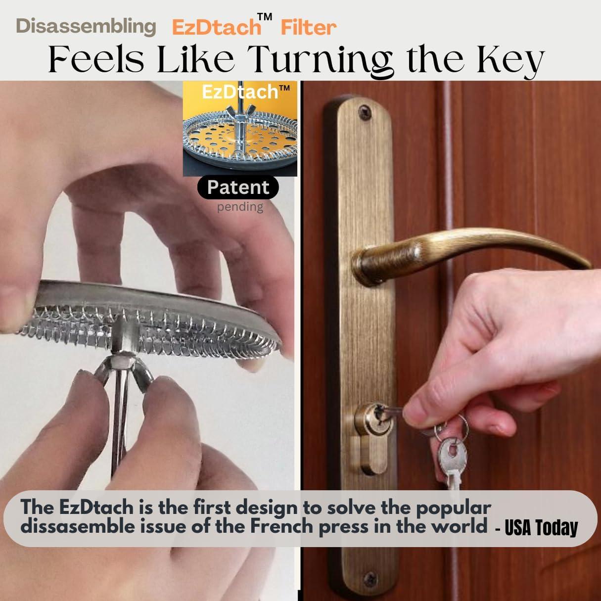 Cafetera Prensa Francesa EzDtach Acero Inoxidable 1007ml Cobre