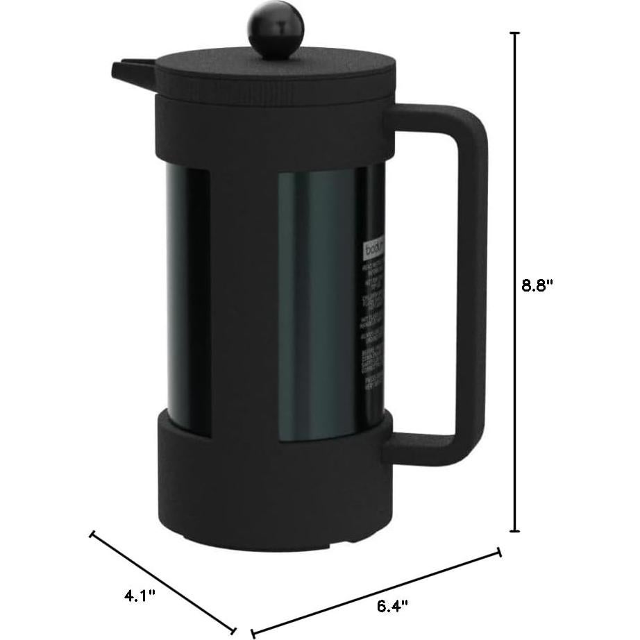 Prensa Francesa de Café Bodum Bean 1 Litro Negro Ecológica