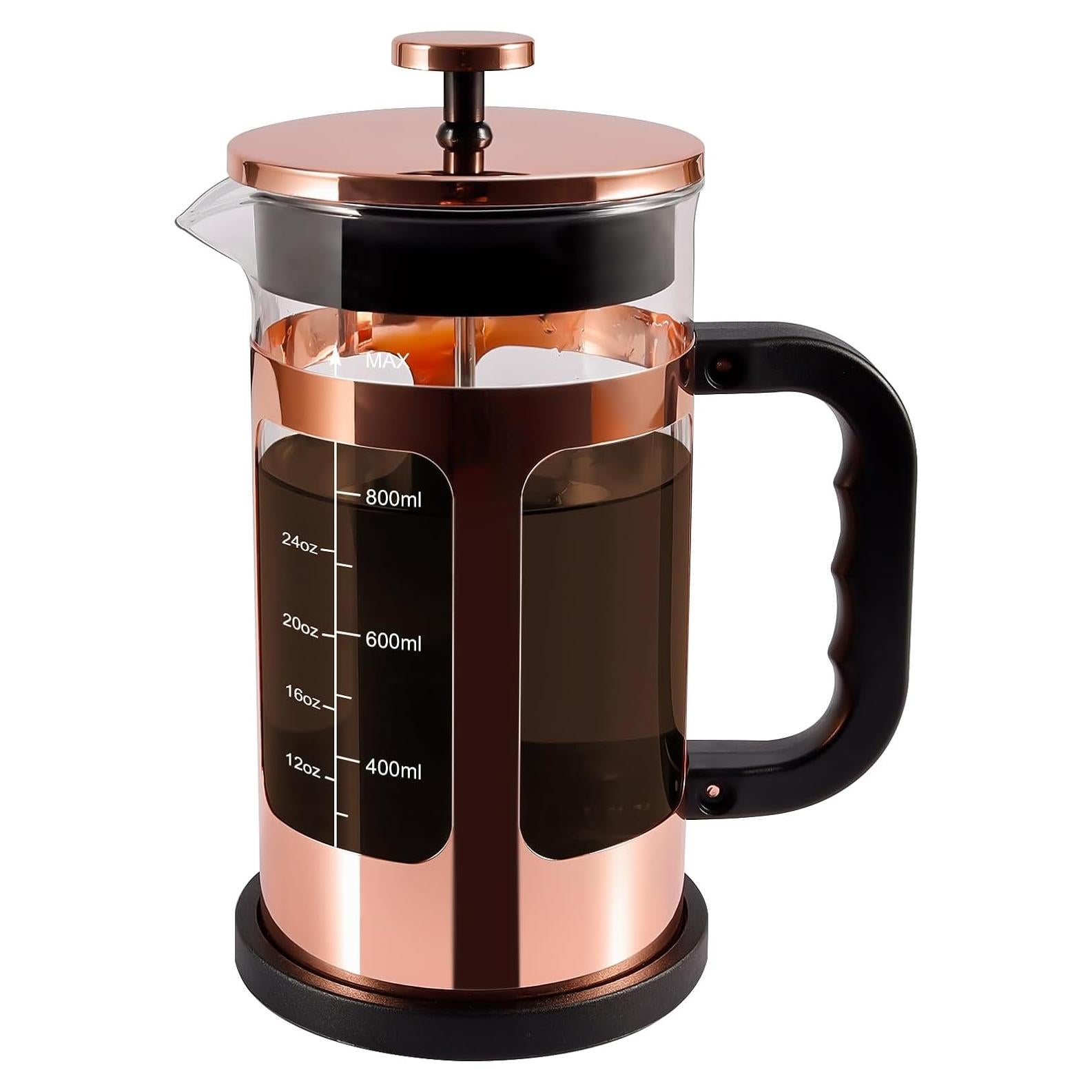 Cafetera Prensa Francesa RealPero 1000ml Oro Rosa Sin BPA