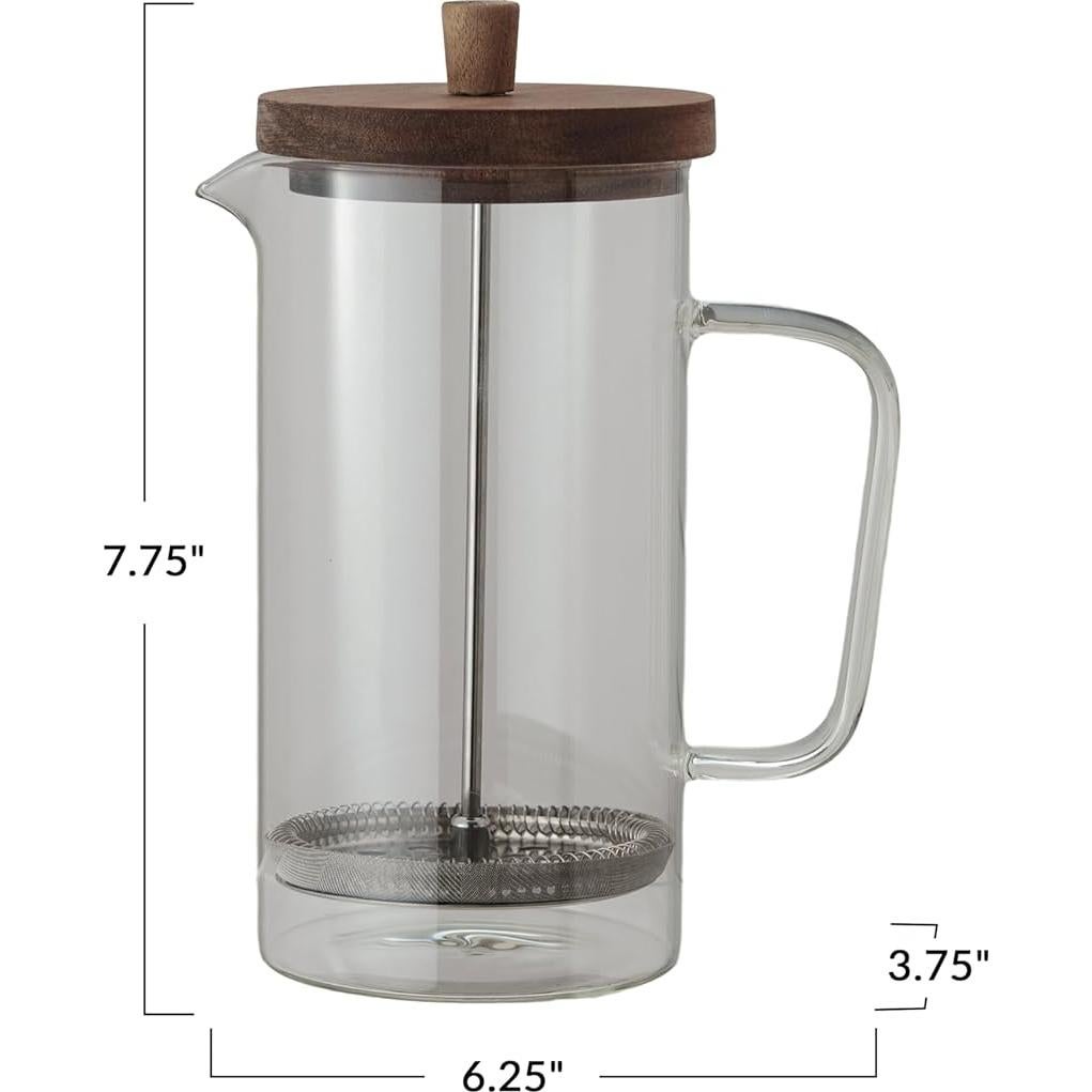 Cafetera Prensa Francesa Bloomingville 36 Onzas Acacia Vidrio