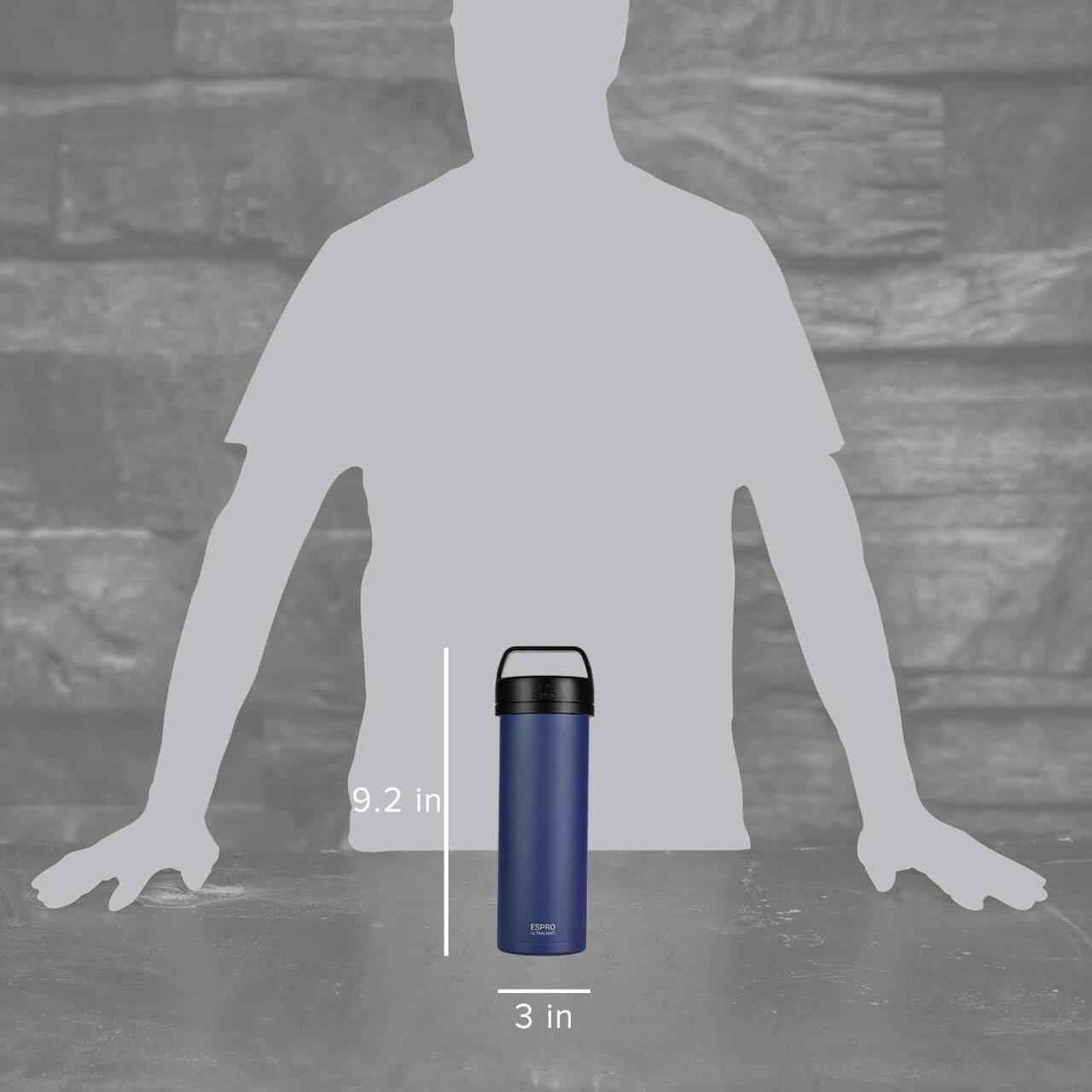 Prensa Francesa de Viaje ESPRO P0, Acero Inoxidable 0.47L Azul