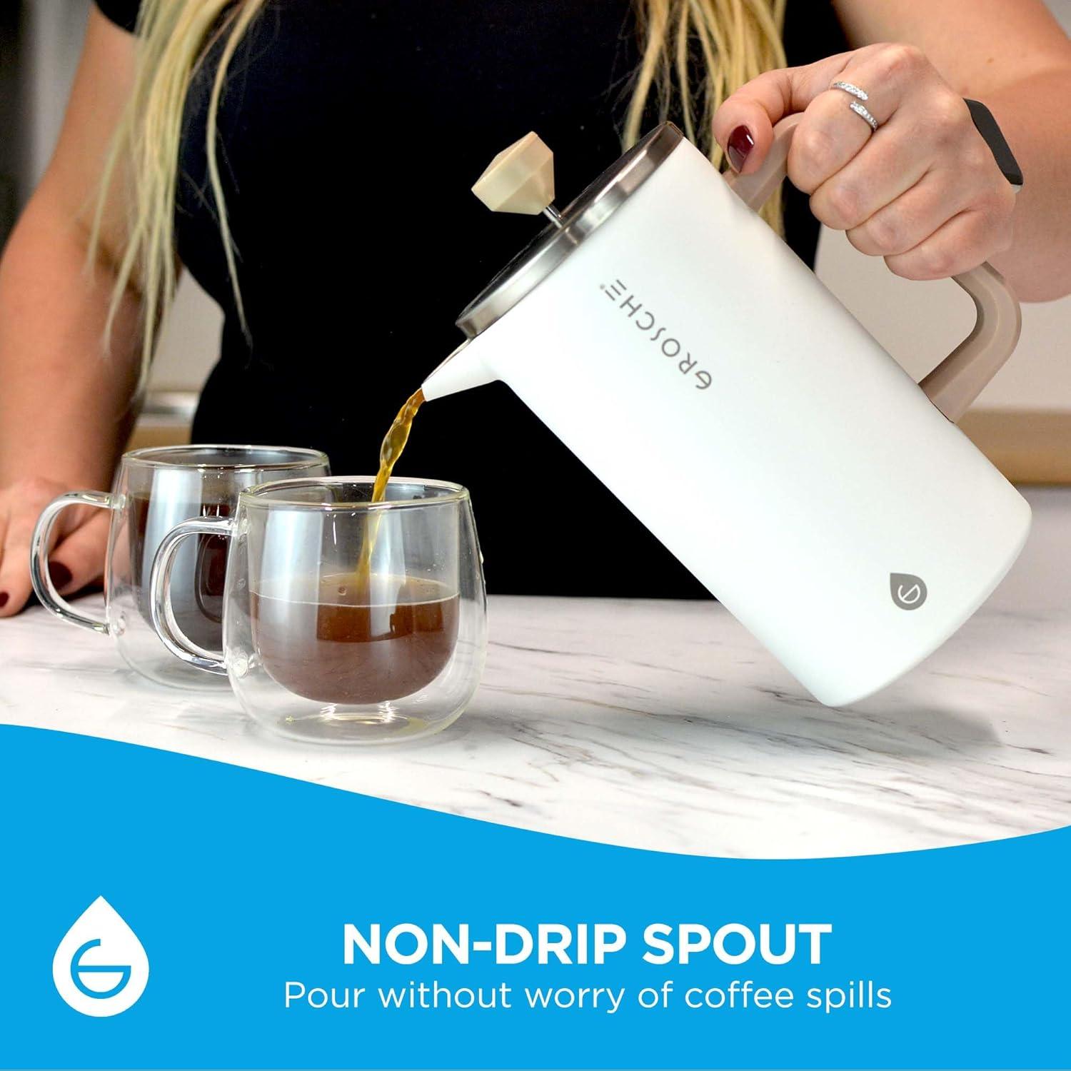 Cafetera Prensa Francesa GROSCHE Dublin Acero Inoxidable 8 Tazas